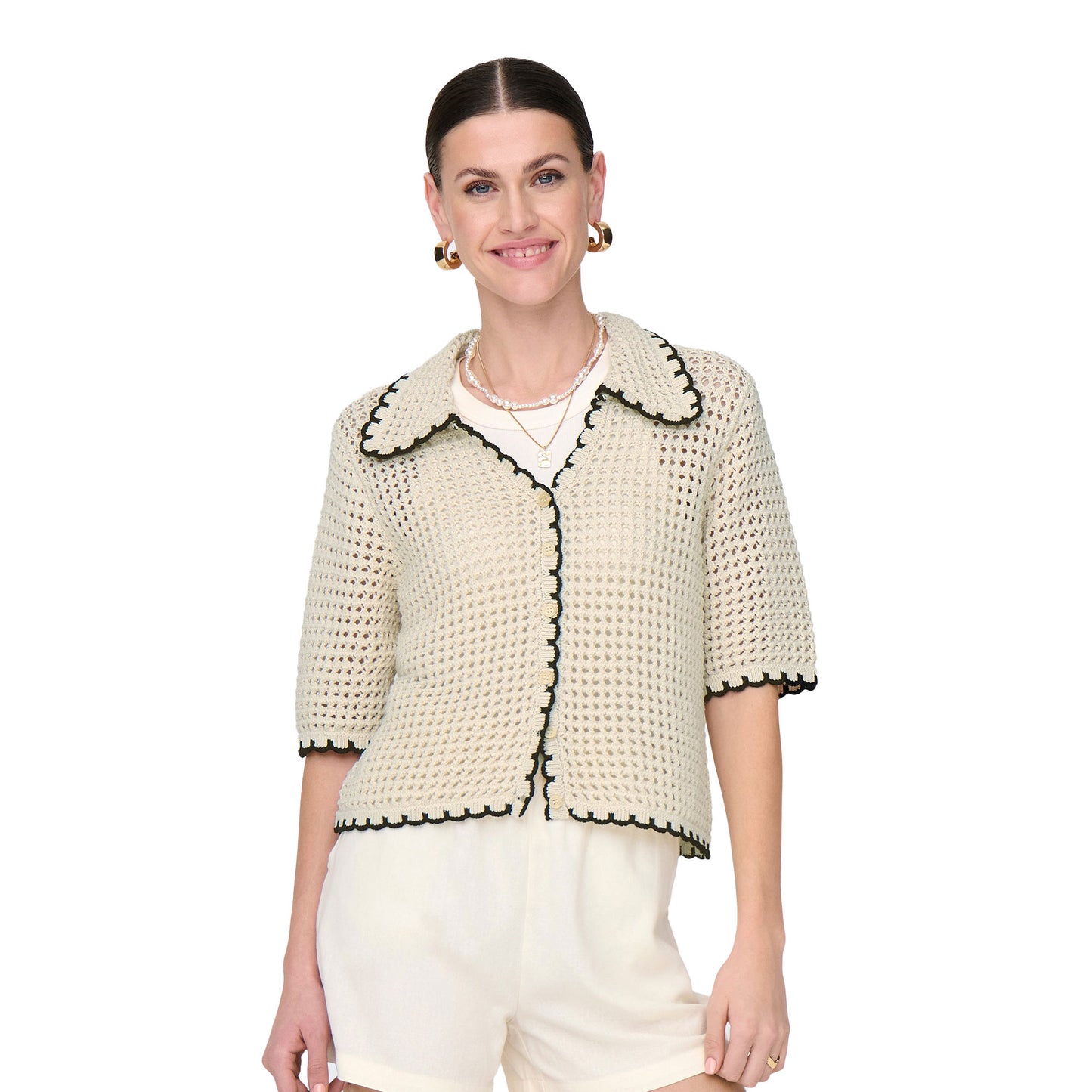Only Lucie Life 3/4 Cardigan Knit Ecru - 15342215E