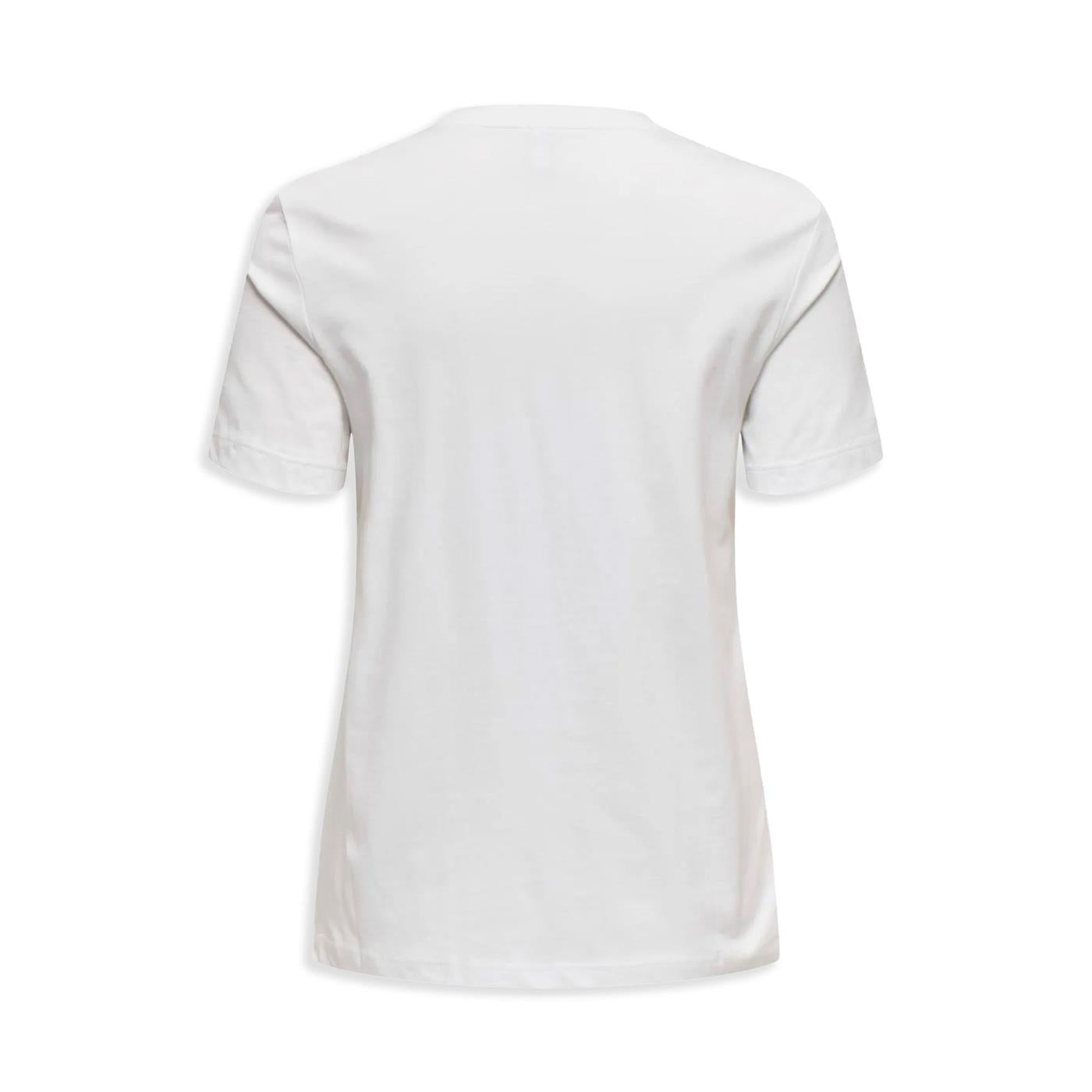 Only Burst Life Reg S/S Popcorn Top Bright White - 15344230BW