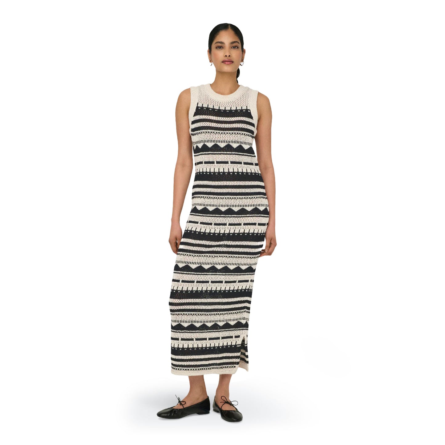 Only Merida Life SL O-Neck Dress Knt Ecru - 15344406E