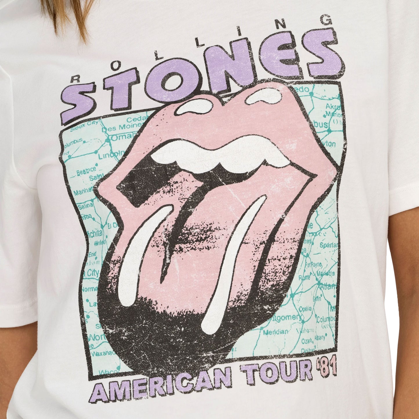 Only Rolling Stones Life S/S Top Cloud Dancer/American Tour - 15345922CDAT