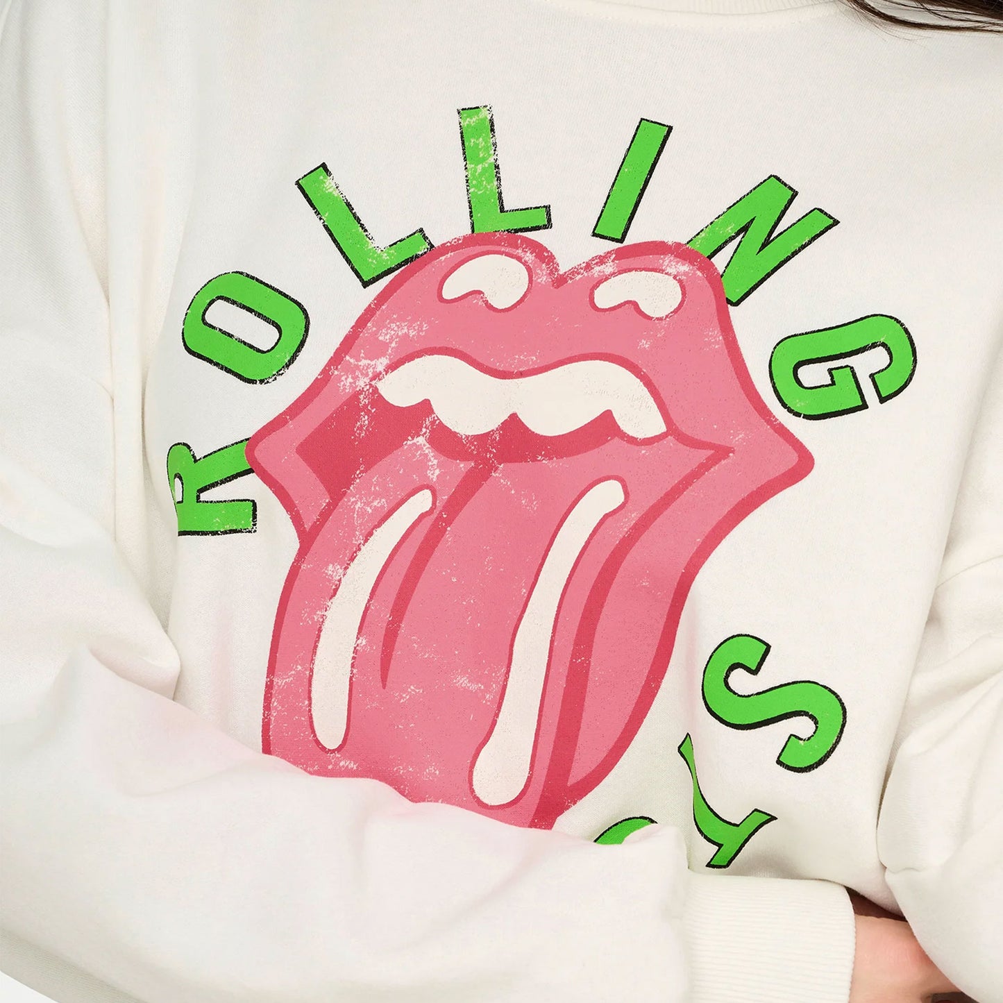 Only Rolling Stones L/S O-Neck Sweat Cloud Dancer - 15345927CD