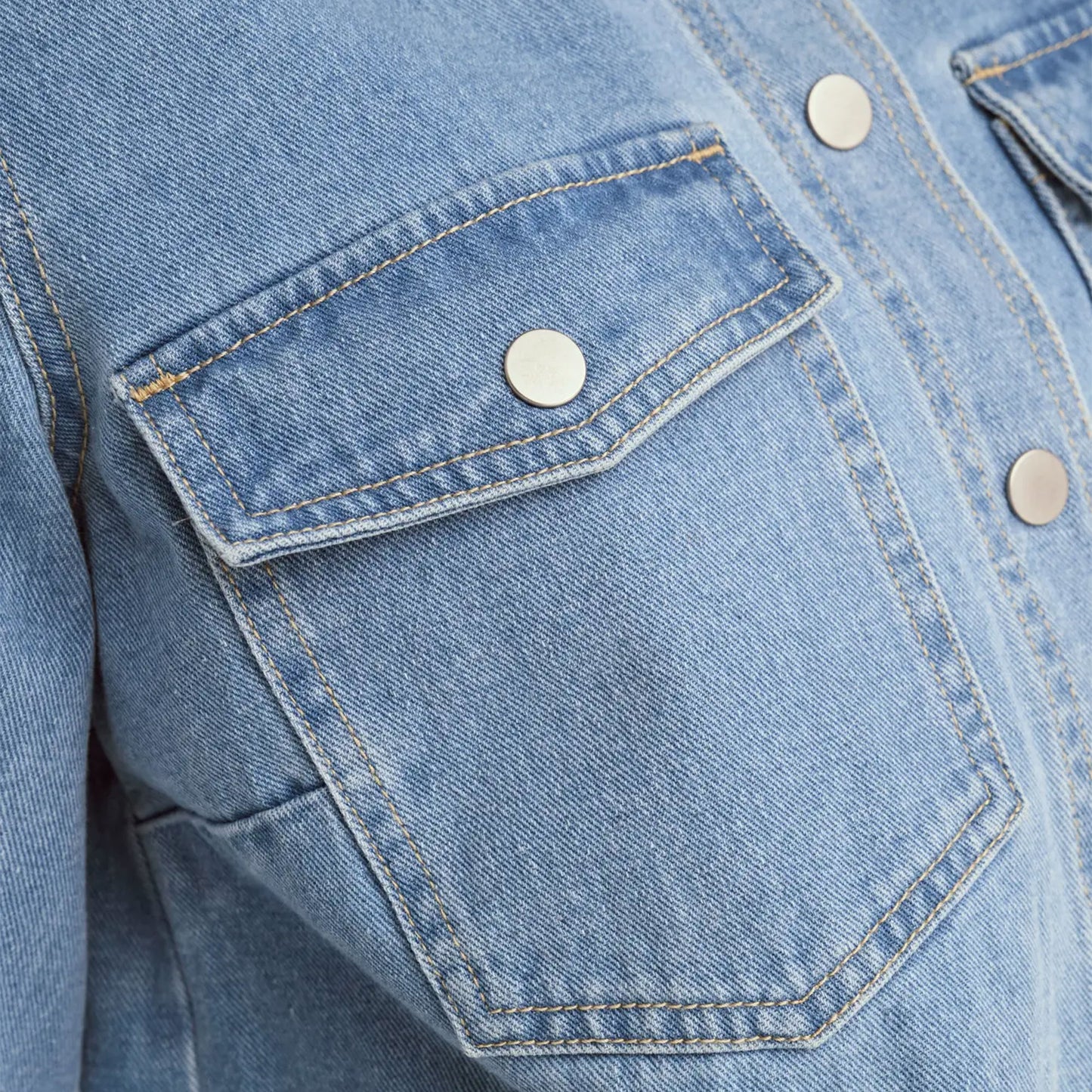 Only Belle S/S Shirt Dnm Light Blue Denim - 15347084LBD