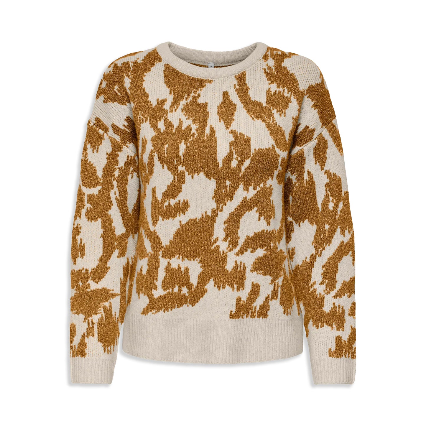 Only Gigi LS Glitter O-Neck Knit Birch/Golden Brown  - 15353238BGB