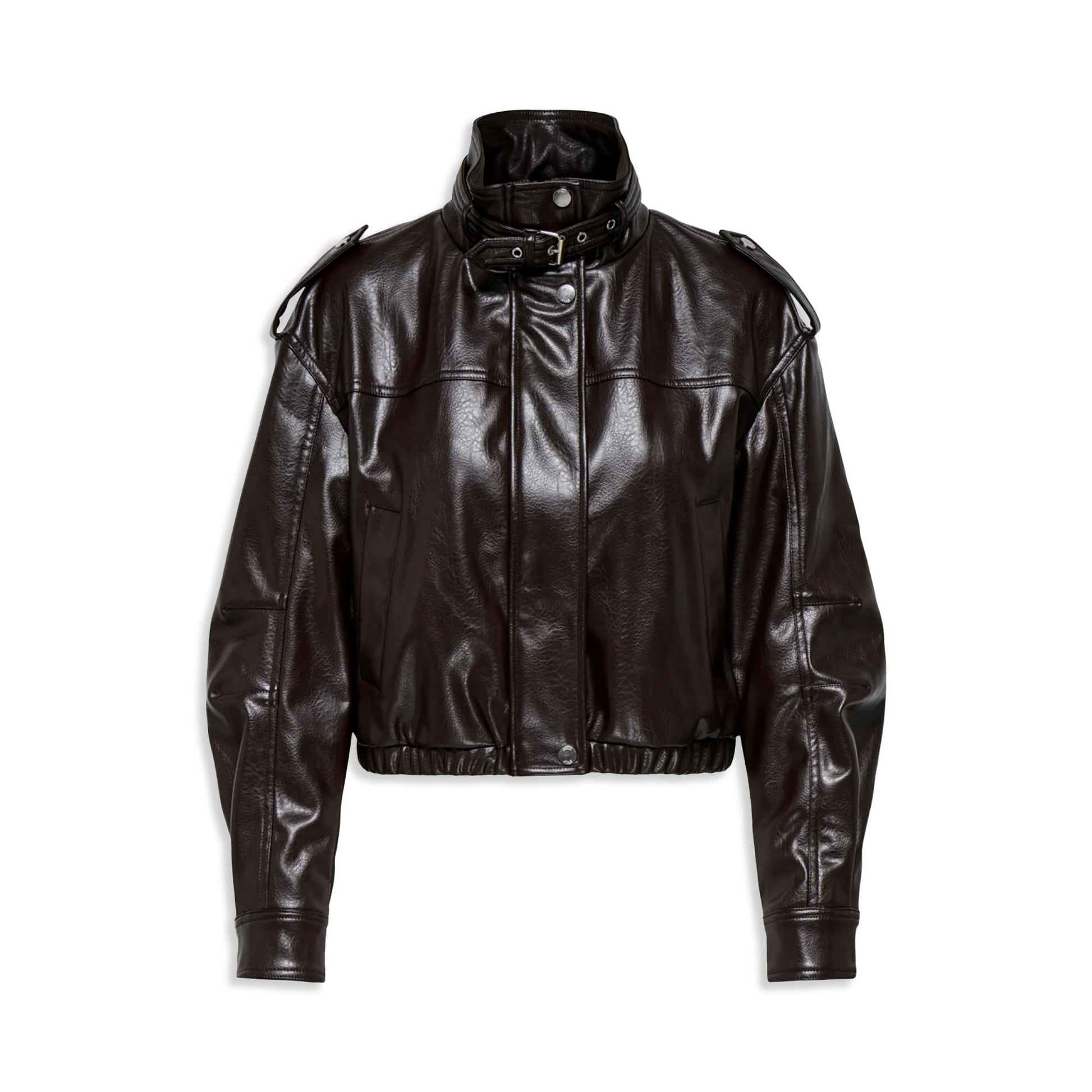 Only Sana Faux Leather Jacket Black Coffee  - 15356643BC