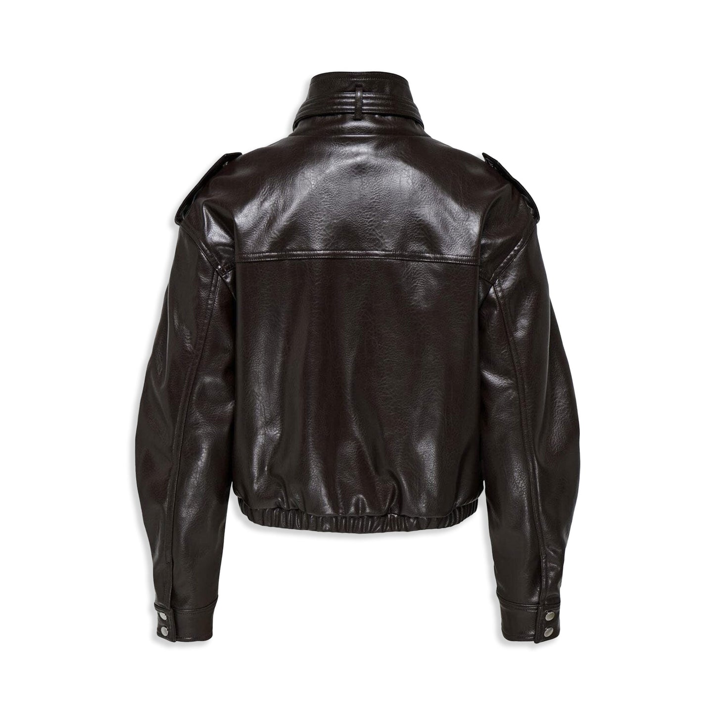 Only Sana Faux Leather Jacket Black Coffee  - 15356643BC