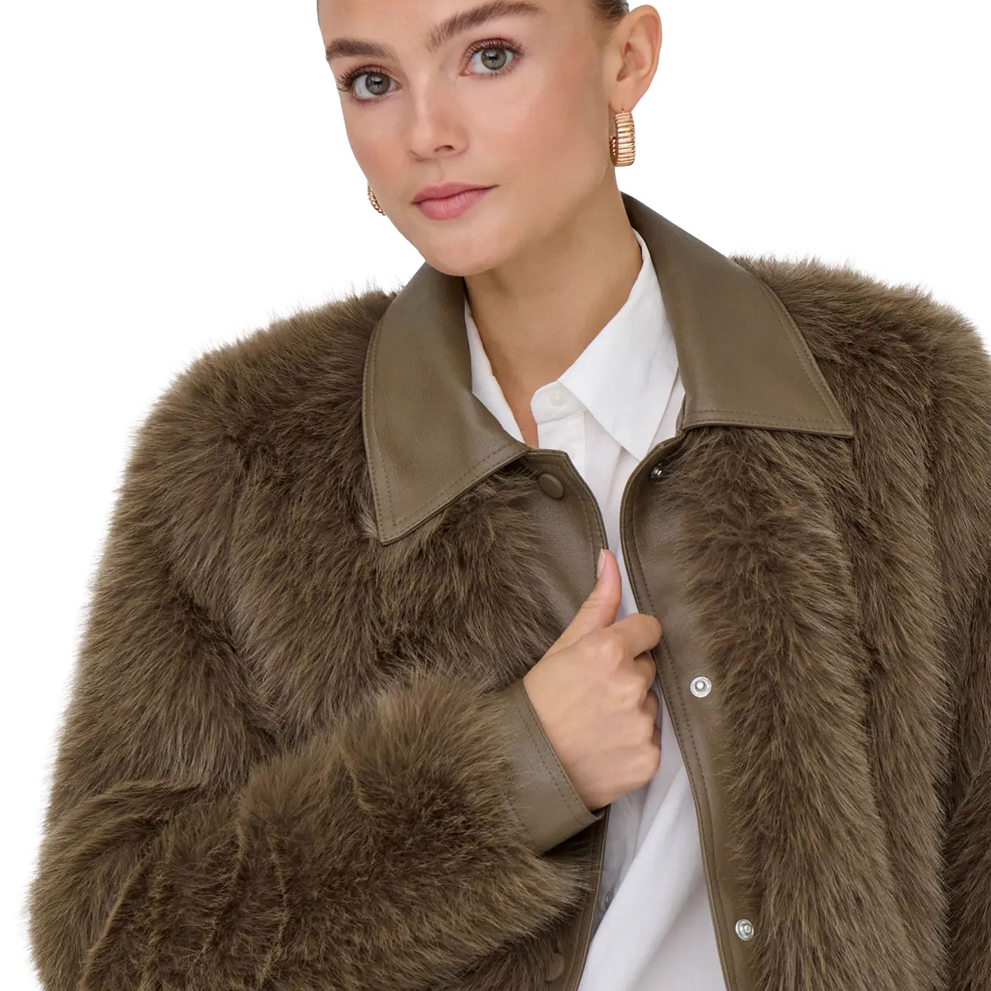Only Yumi Life Faux Fur Jacket Mountain Trail - 15356776MT
