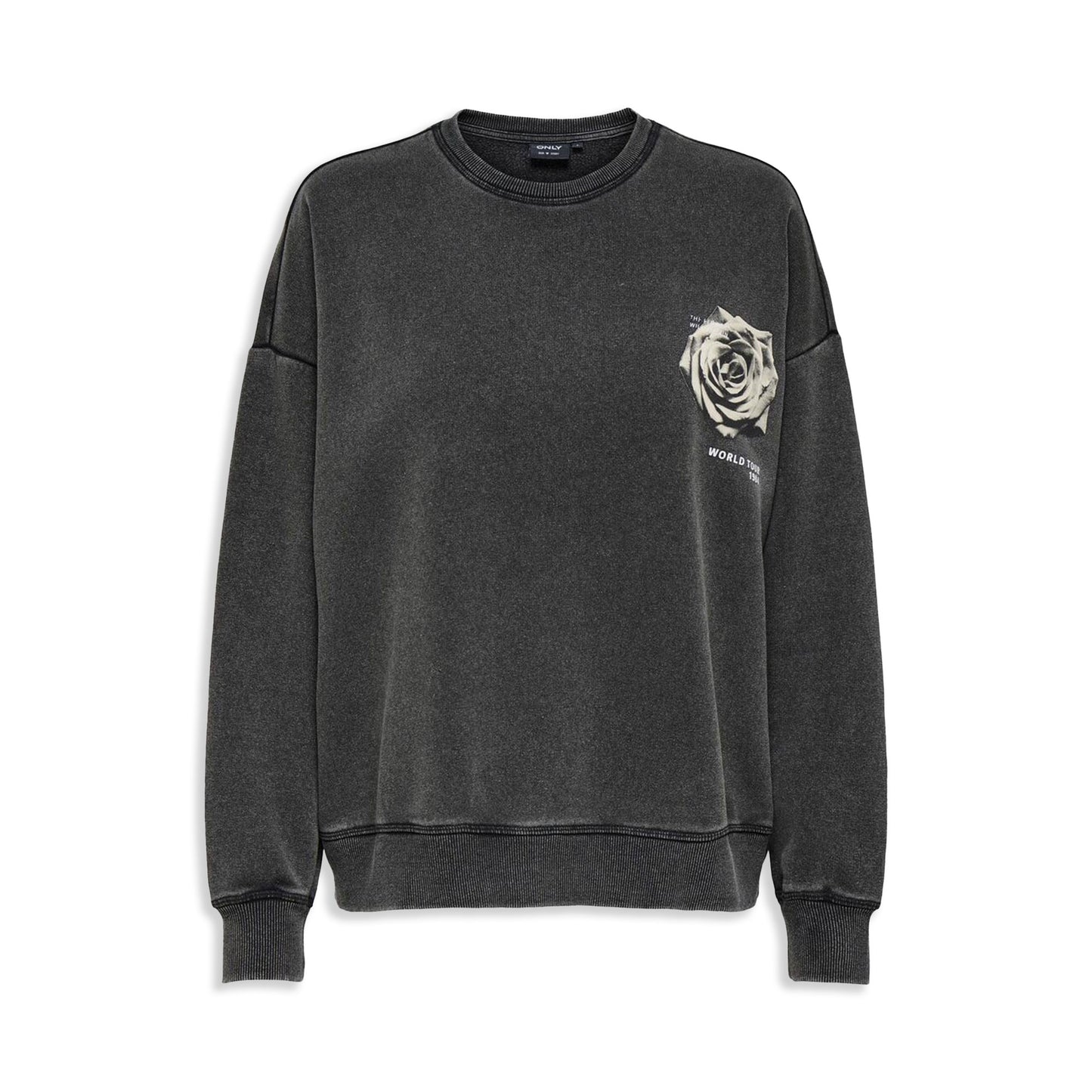 Only Sinna L/S O-Neck Print Box Sweat Black - 15360259B