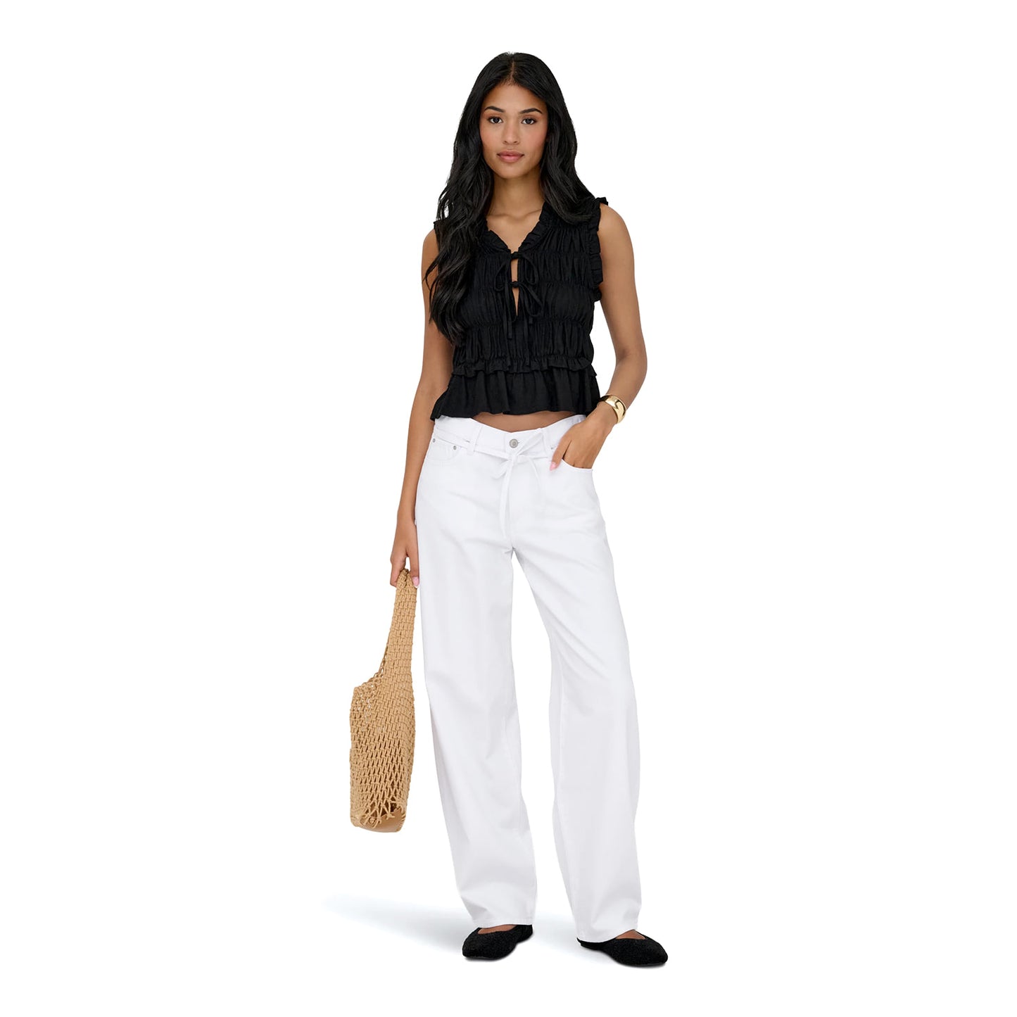 Only Gianna MW Straight DOT211 White Denim - 15363227WD
