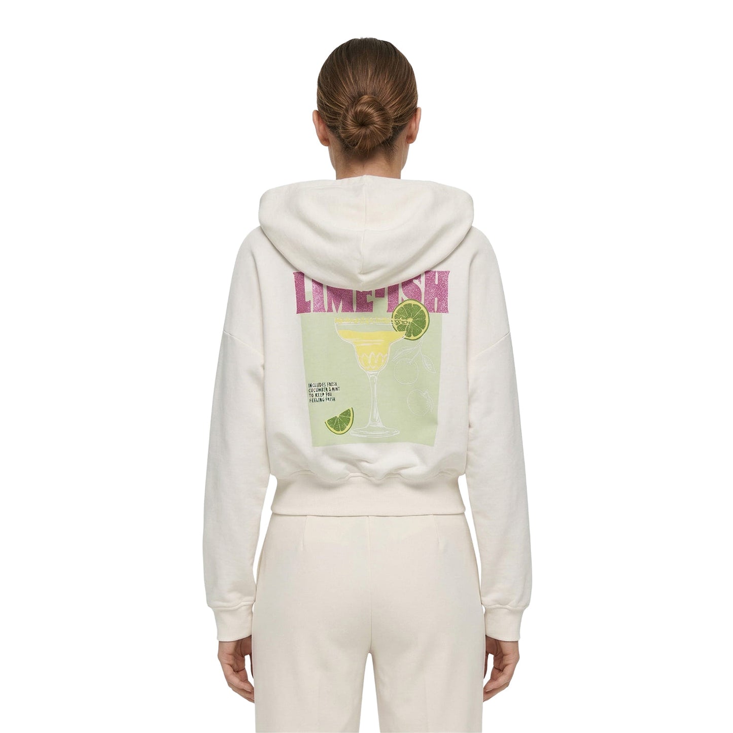 Only Kita L/S Sweat Hood Print Cloud Dancer - 15370299CD
