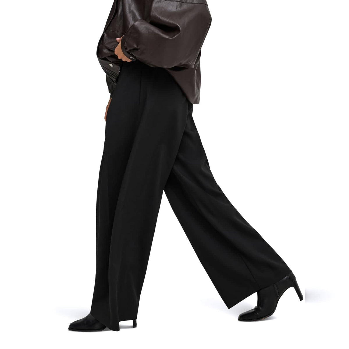Only Yasmine MW Leat Barrel Pant Black - 15390774B
