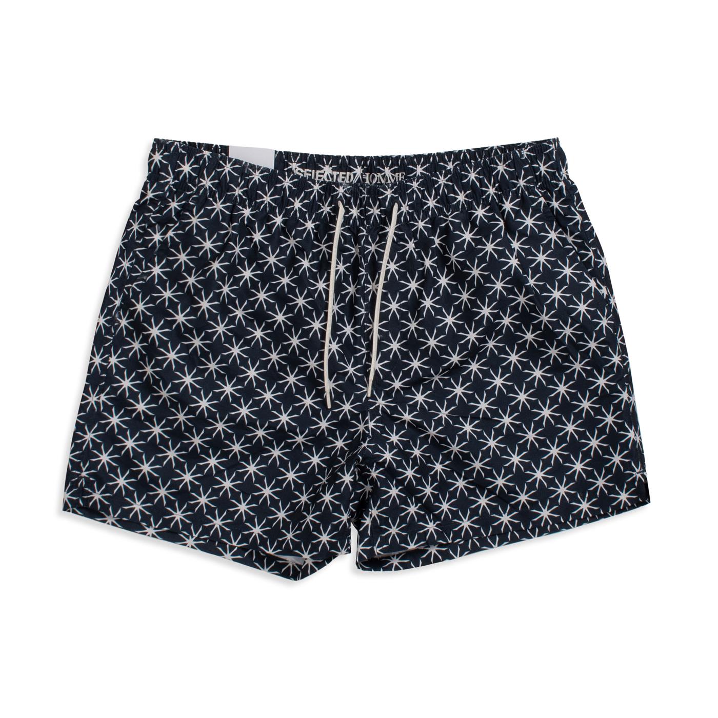 Selected Homme Dane AOP Swim Shorts Sky Captain - 16089427SC