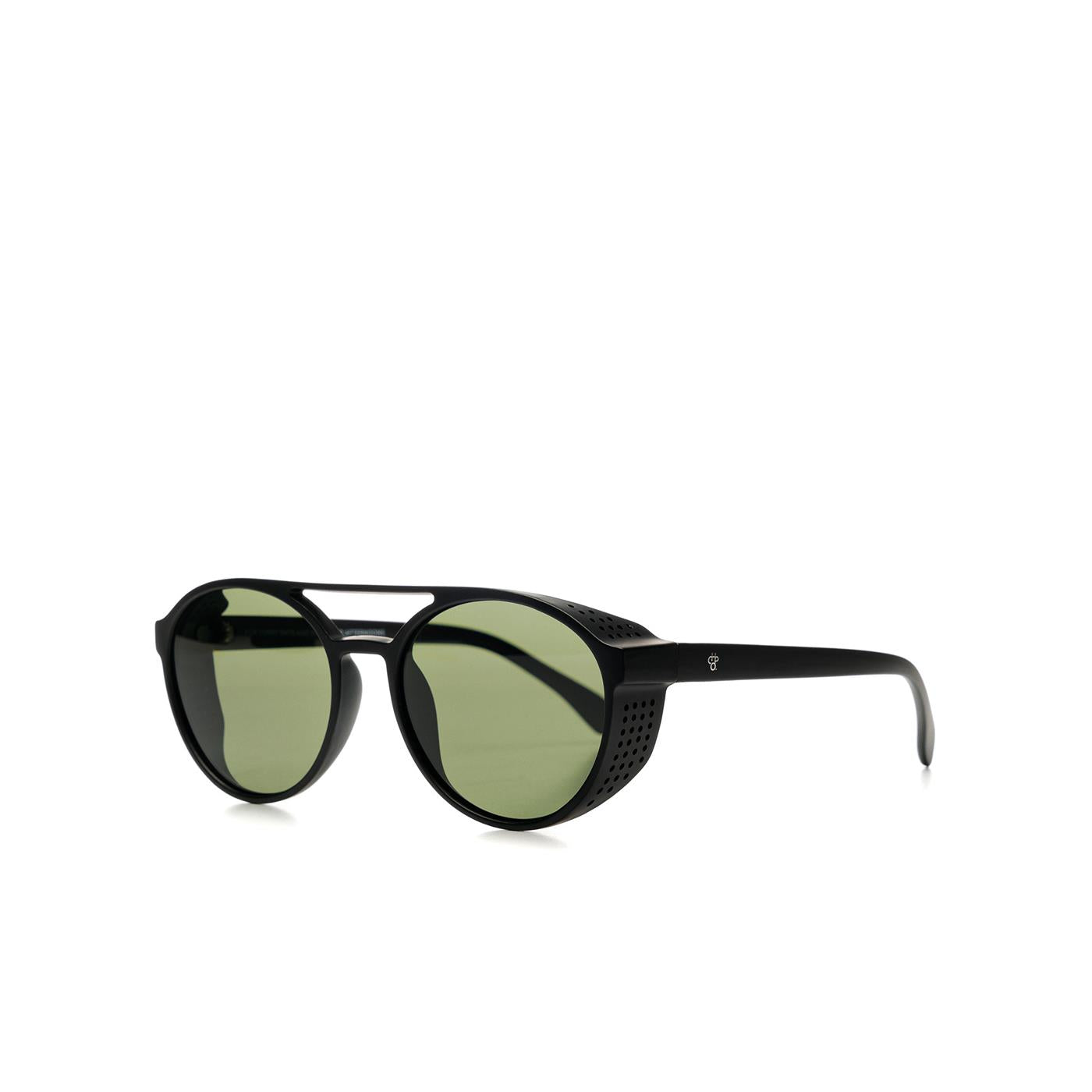 Chpo Rickard Sunglasses Matte Black/Green Polarized - 16132QQ
