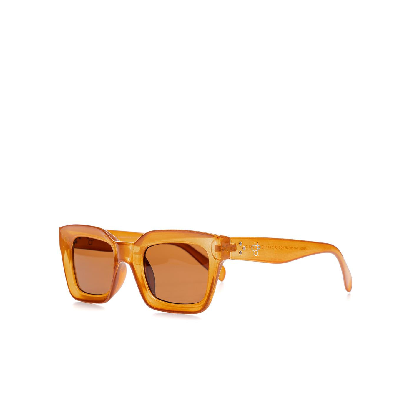 Chpo Anna Sunglasses Mustard Yellow/Brown - 16132RB