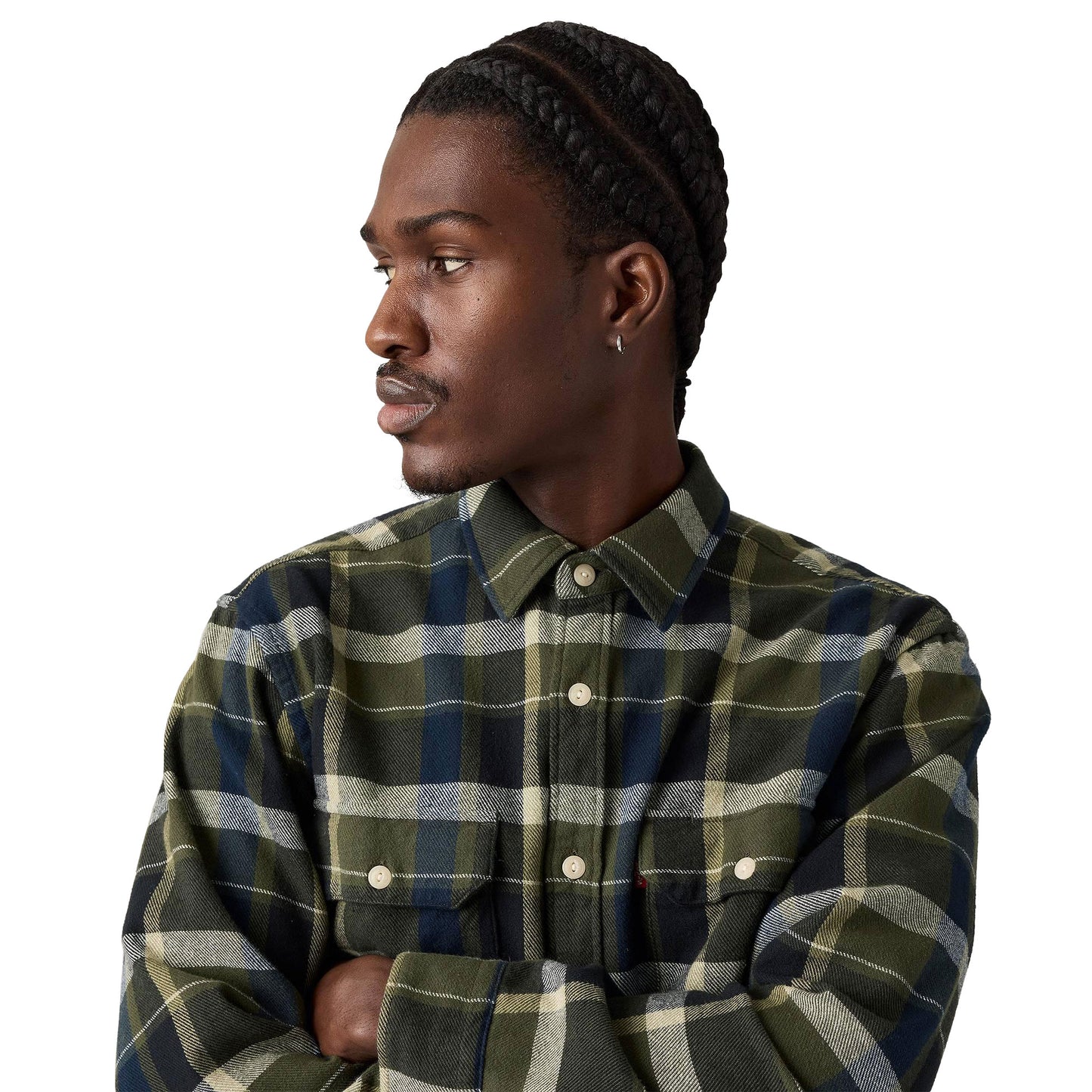 Levis Jackson Worker Shirt Medina Plaid Deep Depths - 19573-0288