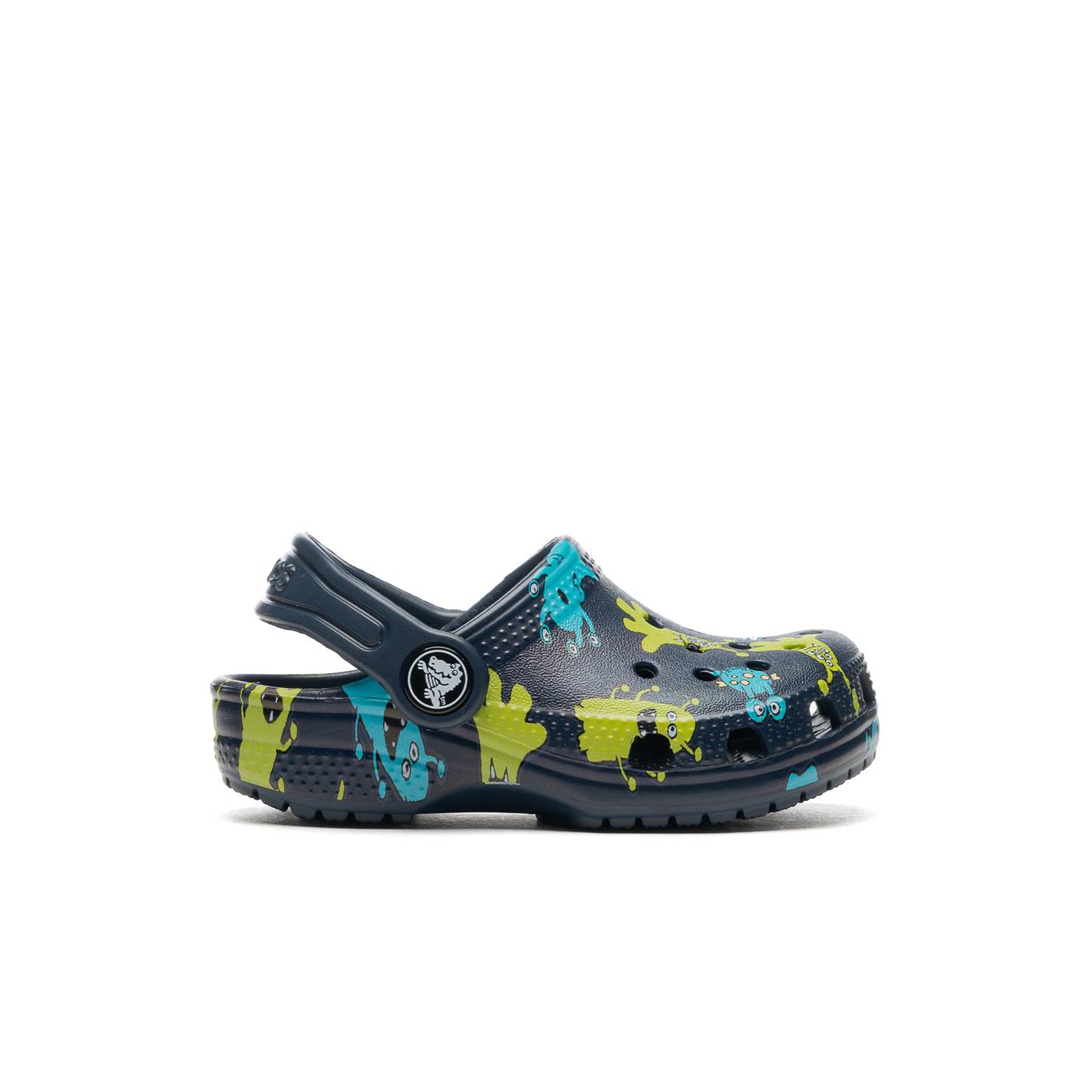 Crocs Kids Classic Monster Print Clog Navy - 206833410