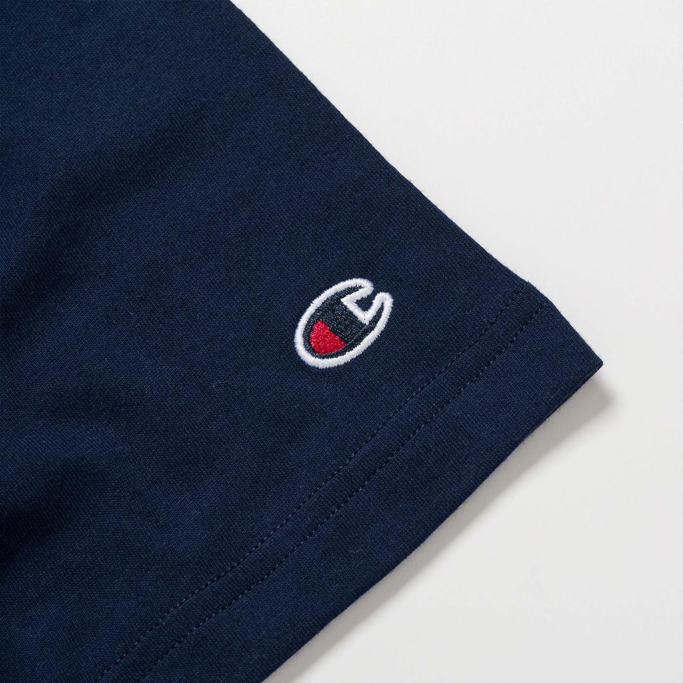 Champion Rochester Small Script Logo T-Shirt Navy  - 216480BS538