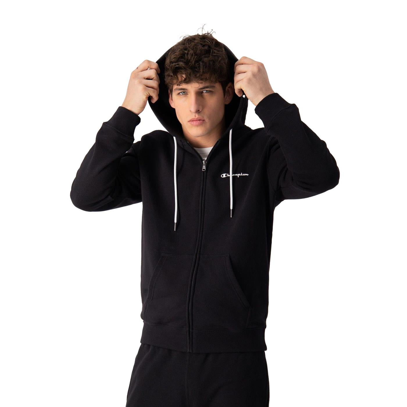 Champion Hooded Full-Zip Sweatshirt Black - 218289KK001