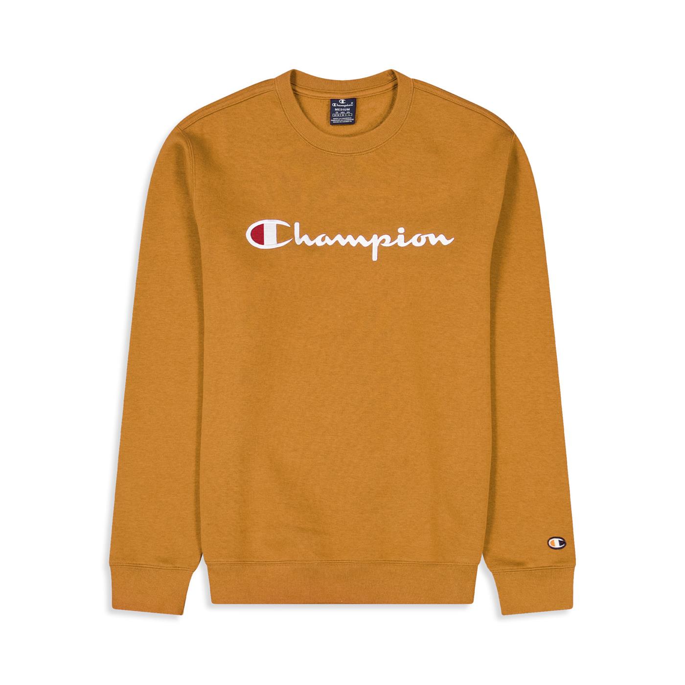 Champion Embroidered Script Logo Fleece Sweatshirt Brown - 219204-MS531