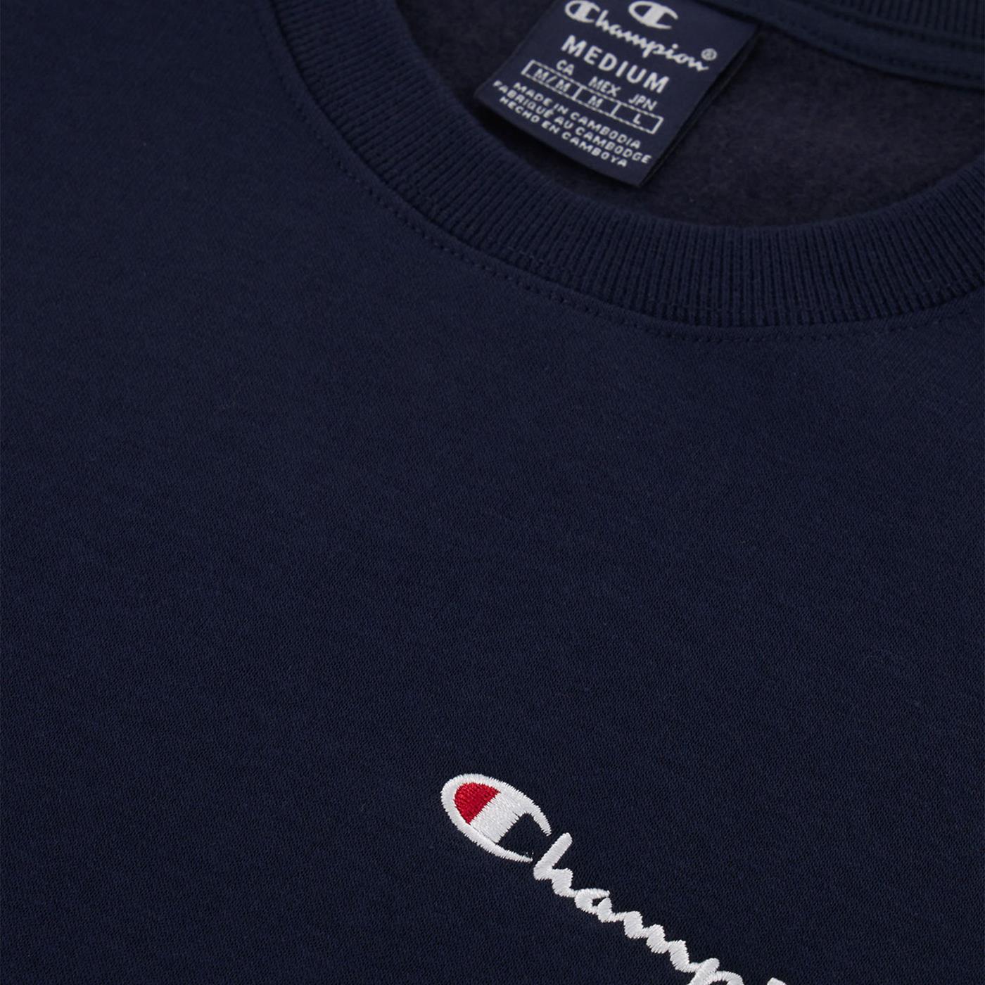 Champion Small Script Logo Fleece Sweatshirt Dark Blue - 219209-BS501