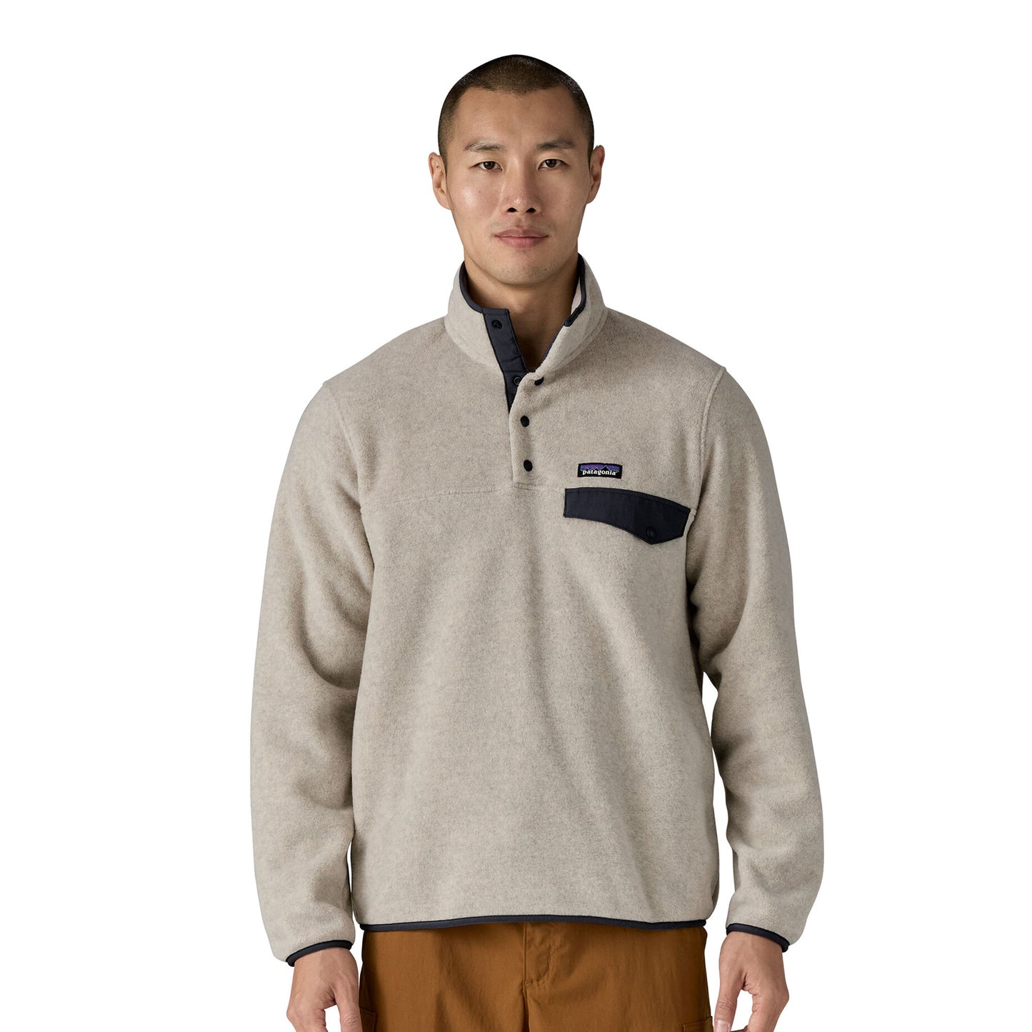 Patagonia LW Synch Snap-T P/O Oatmeal Heather/Smolder Blue - 25551-OTSM