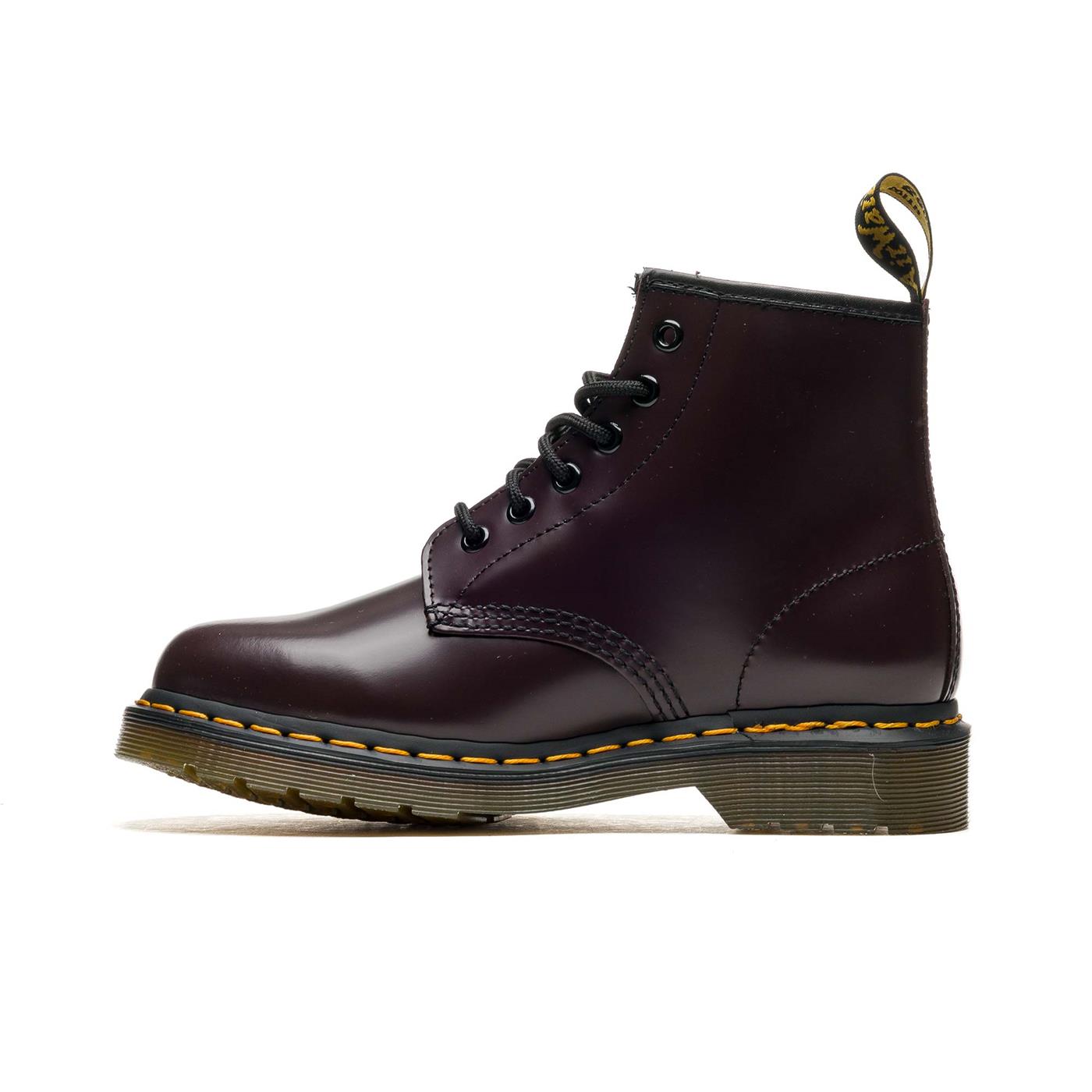 Dr. Martens 101 Yellow Stitch Burgundy Smooth - 27282626