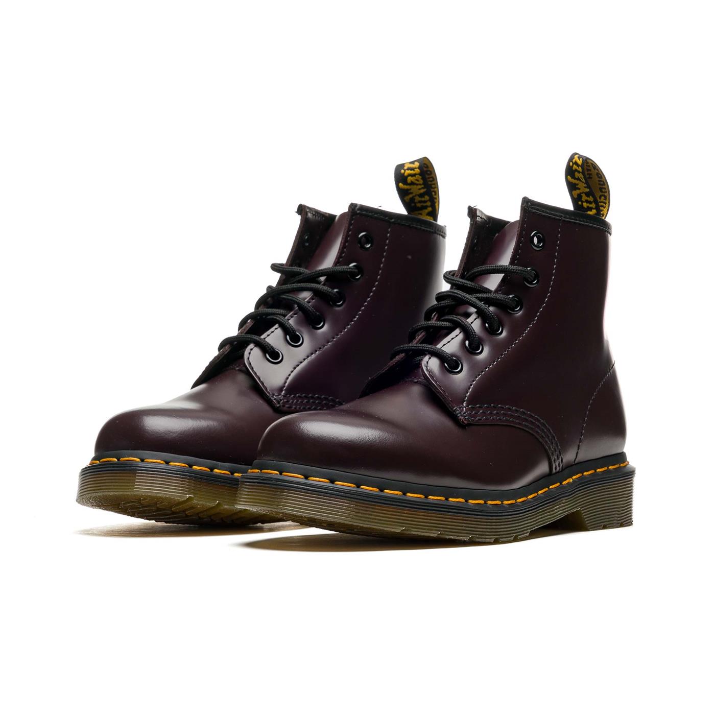 Dr. Martens 101 Yellow Stitch Burgundy Smooth - 27282626
