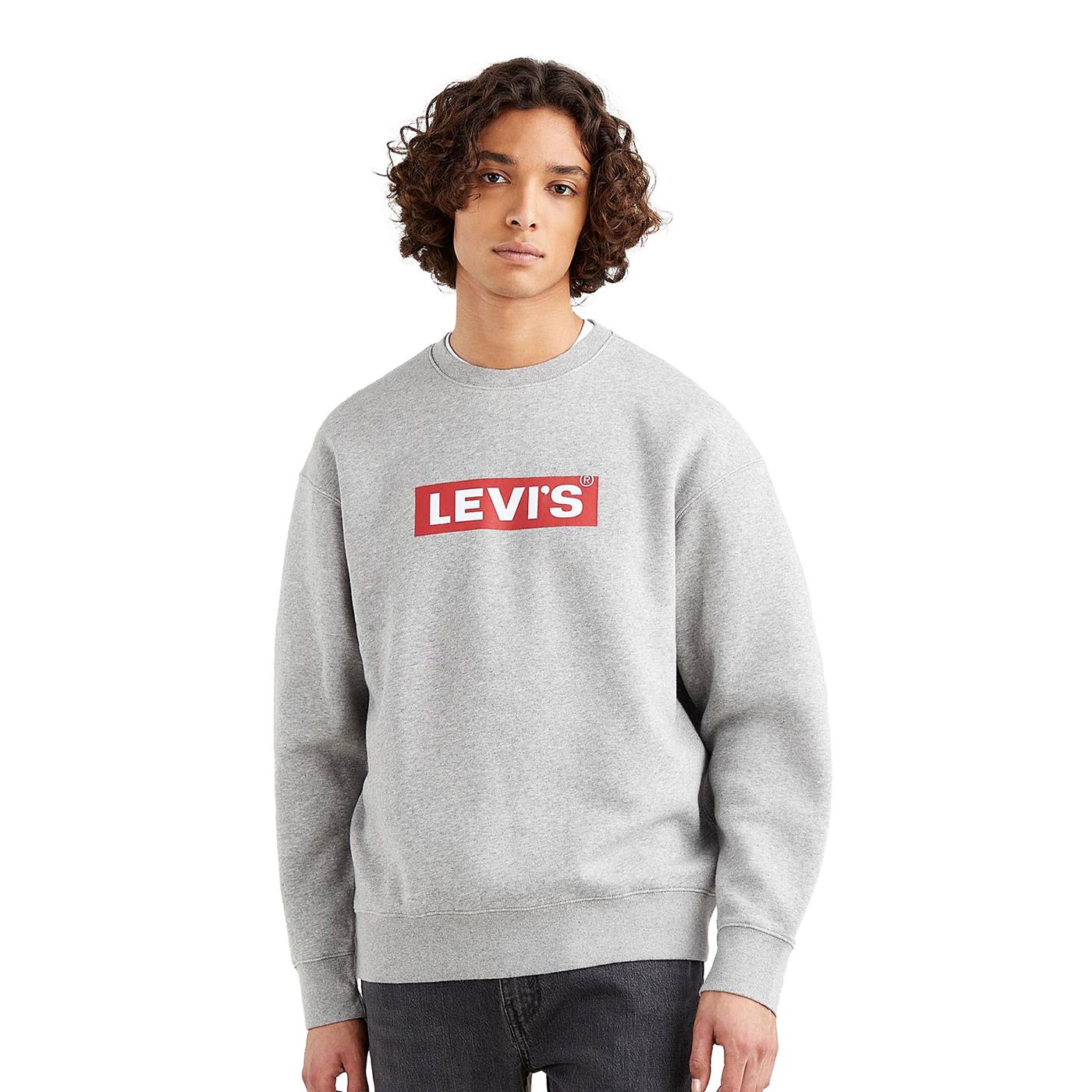 Levis T3 Relaxed Graphic Crew Sweatshirt Chisel Grey Heather - 39134-0030