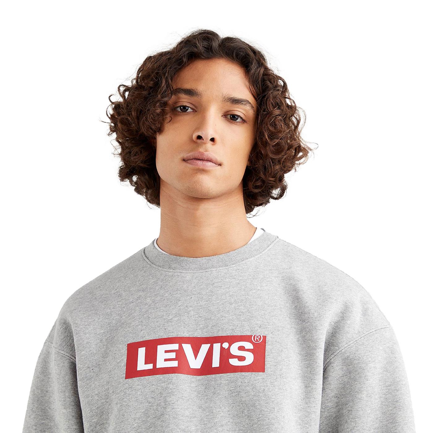 Levis T3 Relaxed Graphic Crew Sweatshirt Chisel Grey Heather - 39134-0030