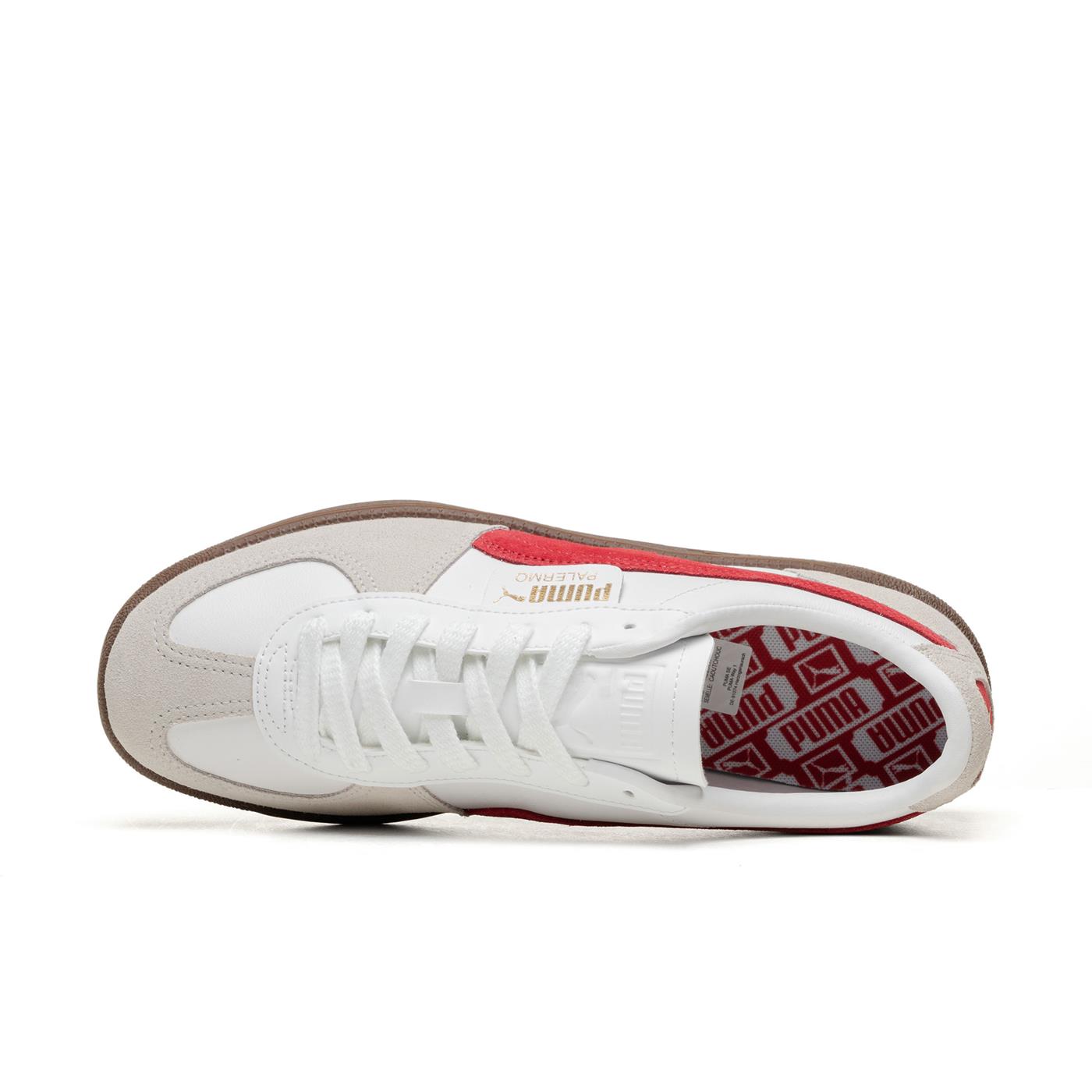 Puma Palermo Leather Puma White/Vapor Gray-Club Red - 396464-05