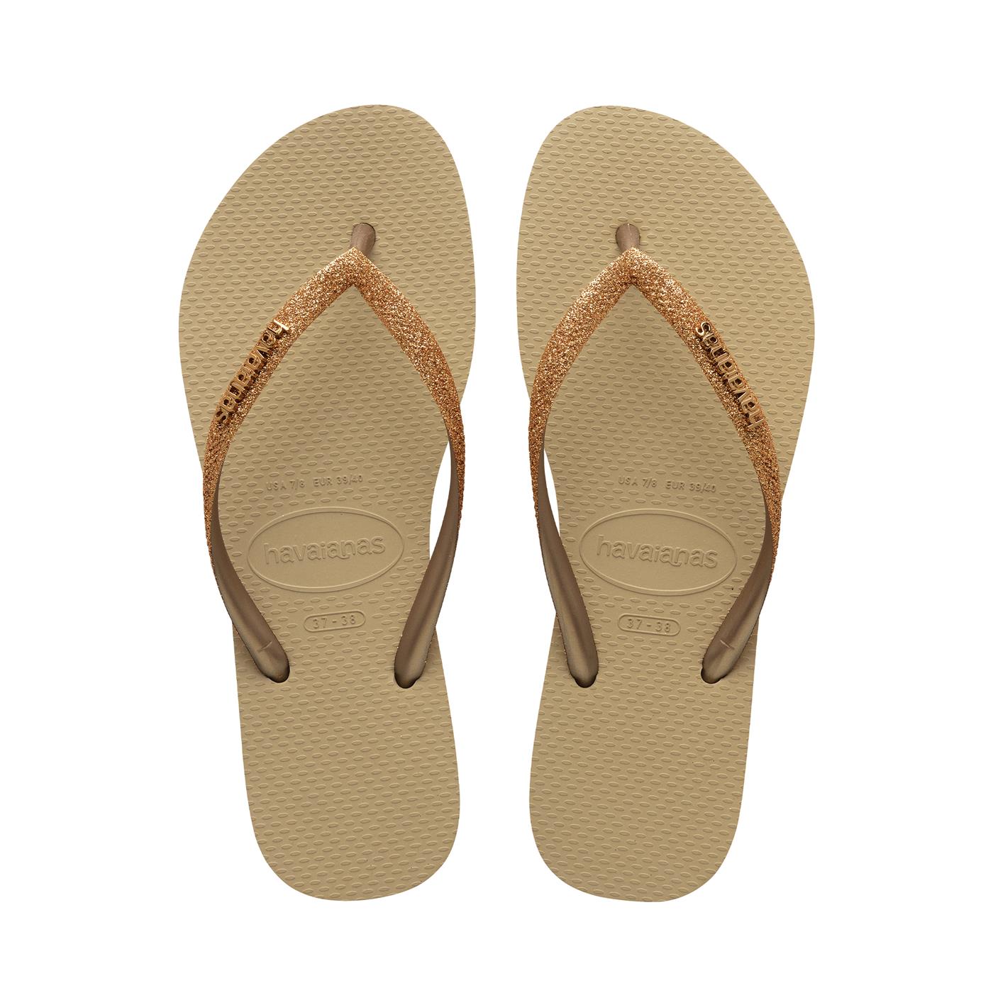 Havaianas Slim Glitter II Sand/Golden LIght Metalico - 41469759177