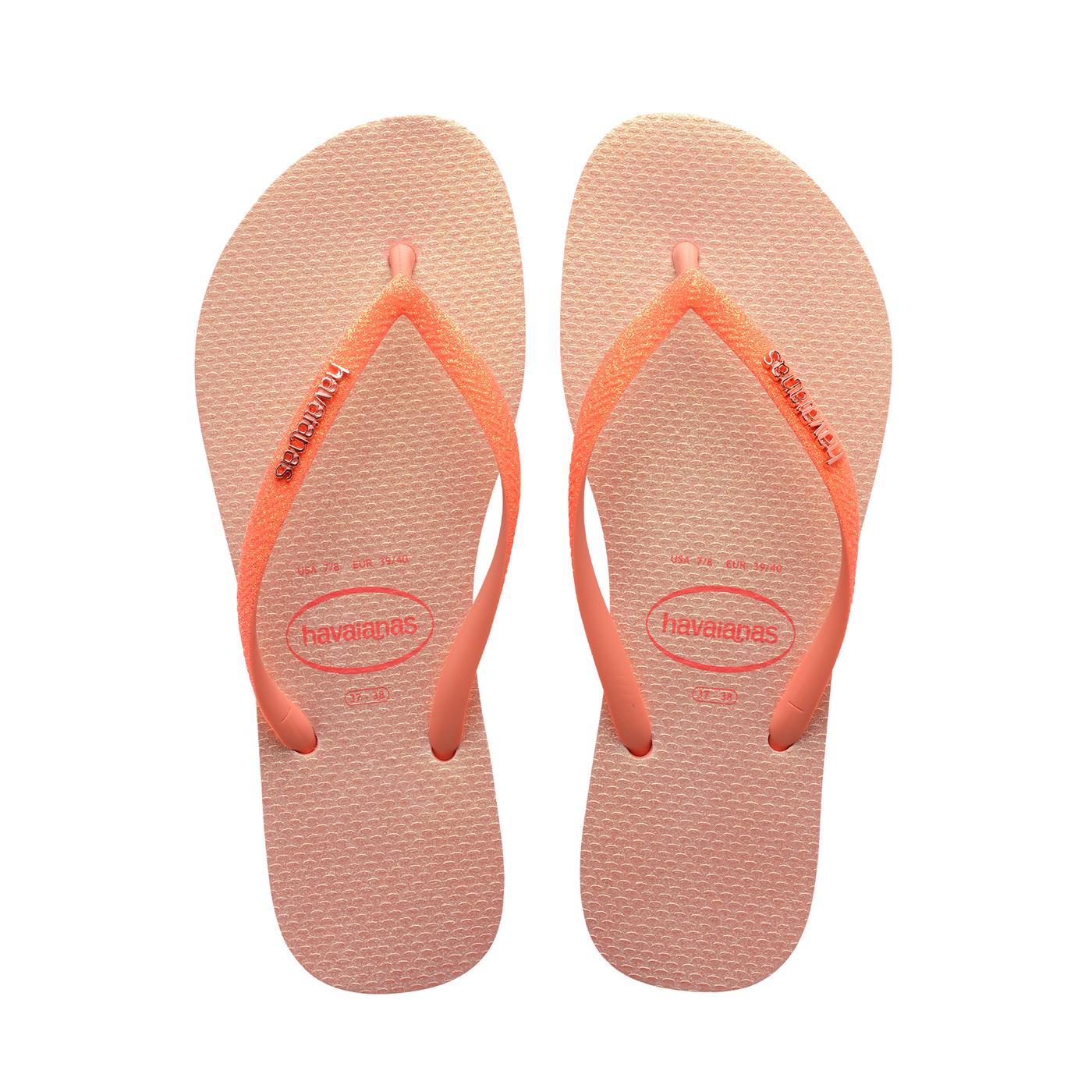 Havaianas Slim Glitter Iridescent Peach Rose  - 41489225567