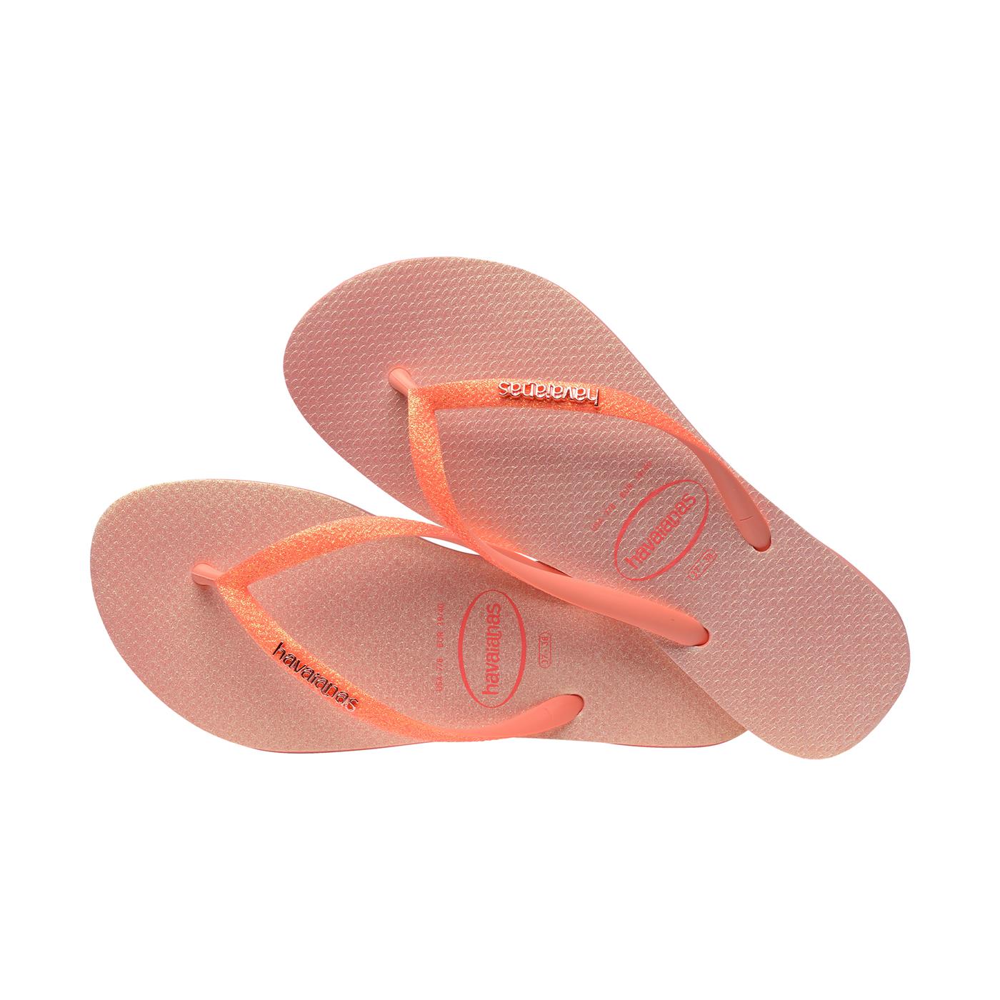 Havaianas Slim Glitter Iridescent Peach Rose  - 41489225567