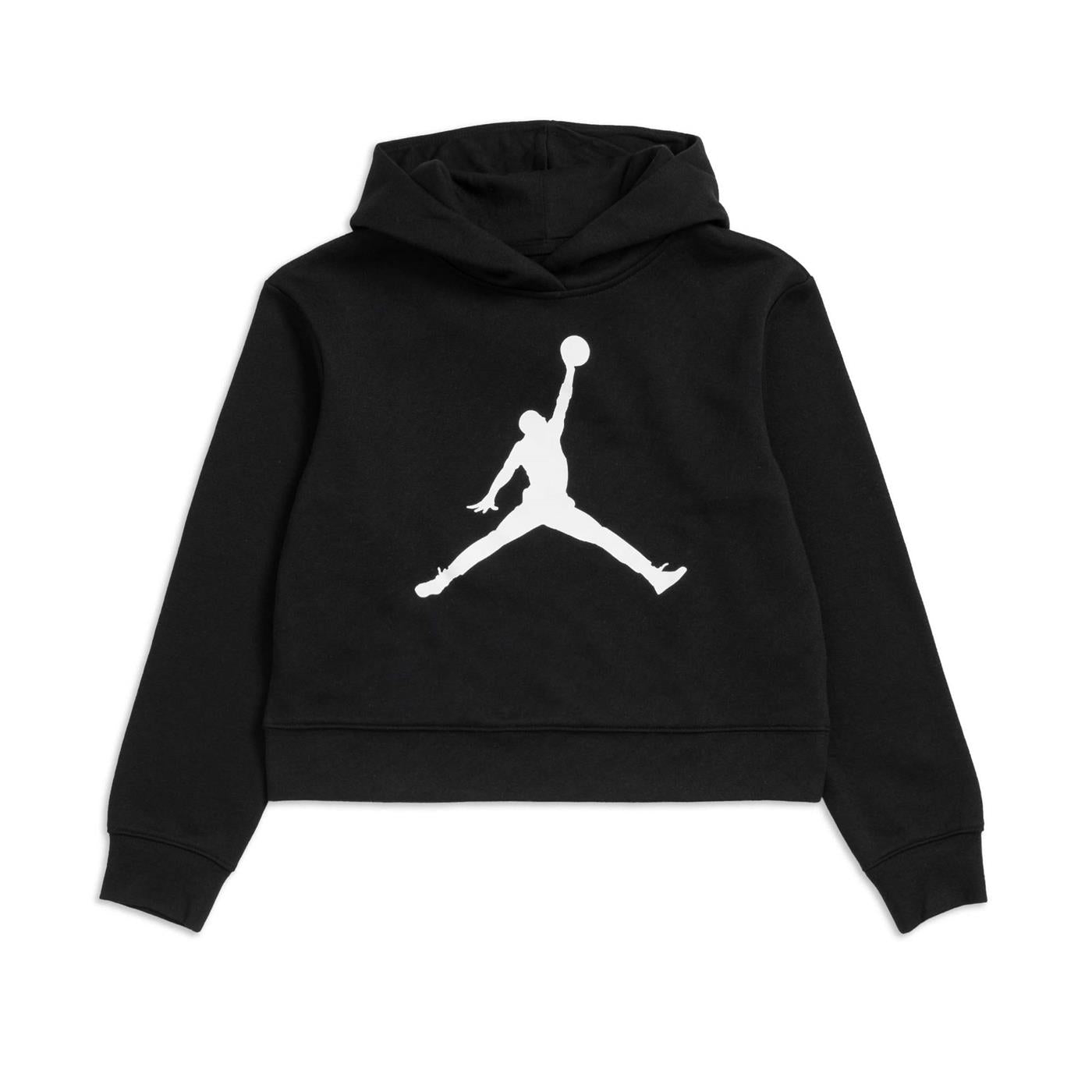 Nike Jordan Girls Jumpman Core Hood Pullover Black/White  - 45A442-023