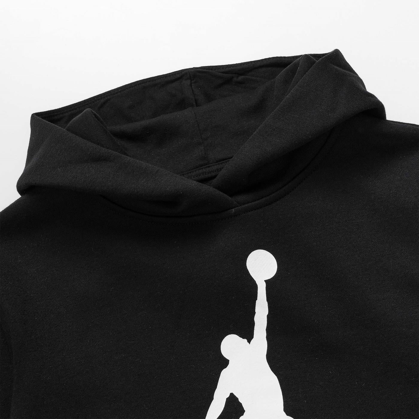 Nike Jordan Girls Jumpman Core Hood Pullover Black/White  - 45A442-023