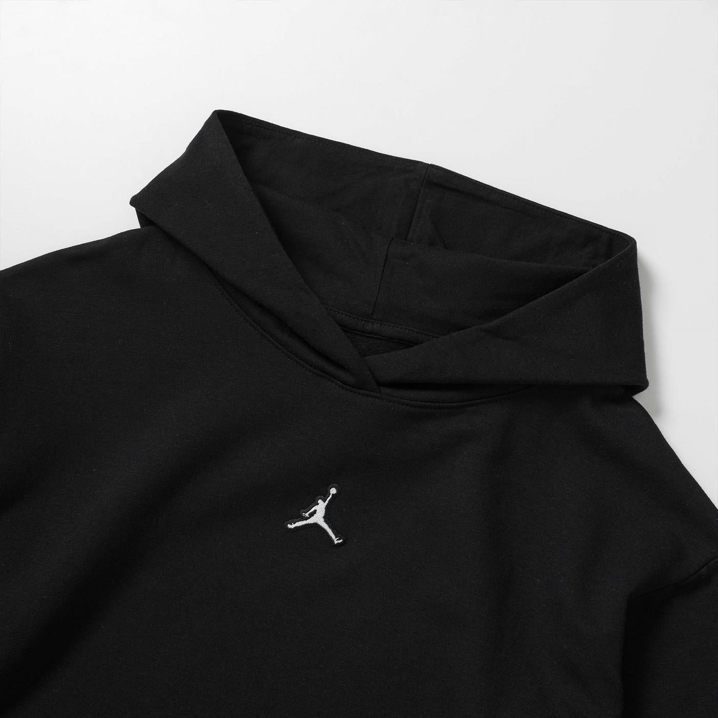 Nike Jordan Girls Essentials Boxy PO Hoodie Black/White  - 45A858-023