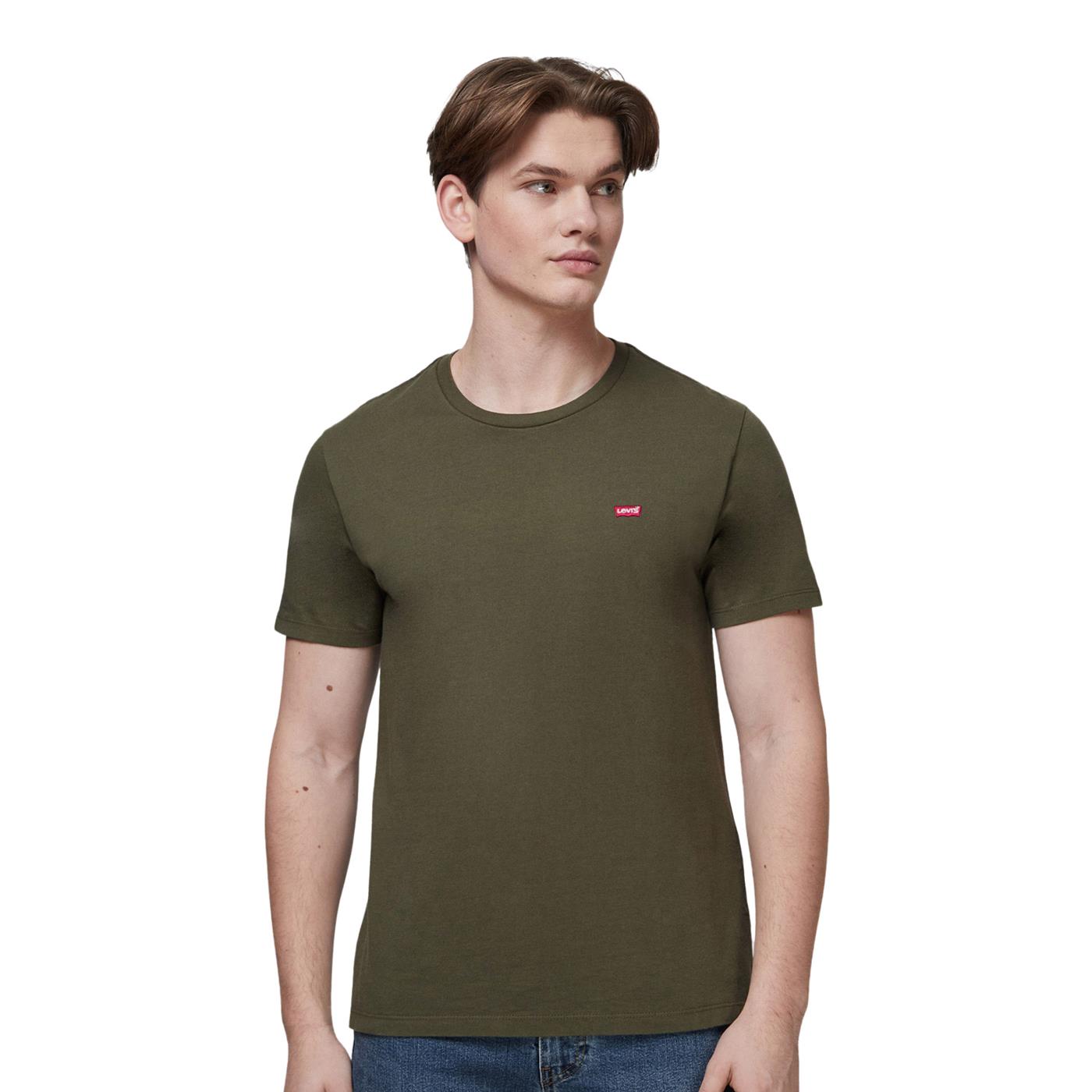 Levis Original Housemark T-Shirt Cotton + Patch Olive Night  - 56605-0021