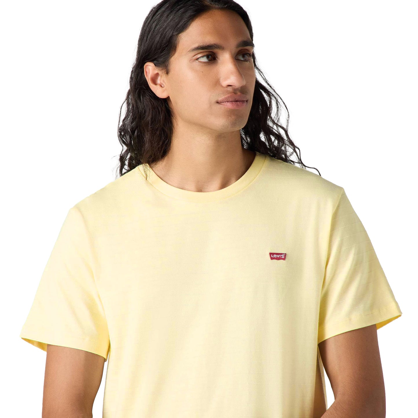 Levis SS Original Housemark Tee Dobby Stripe Double Cream - 56605-0260