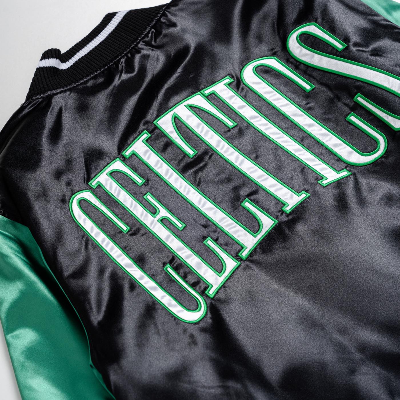 New Era NBA Satin Bomber Jacket Boston Celtics Black/Green - 60416376