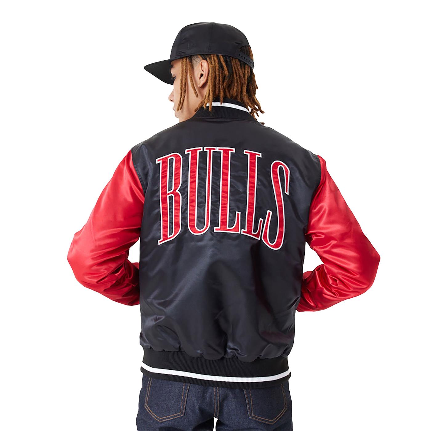 New Era NBA Satin Bomber Jacket Chicago Bulls Black/Red - 60416378