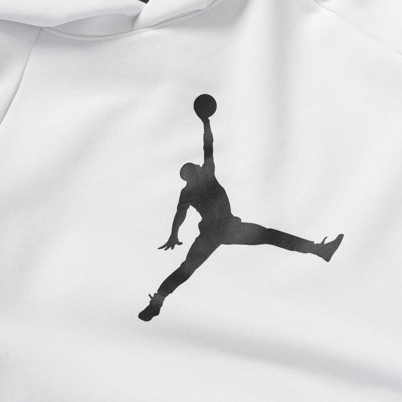 Nike Jordan Boys Jumpman Logo Fleece PO Hoodie White/Black - 956326-001