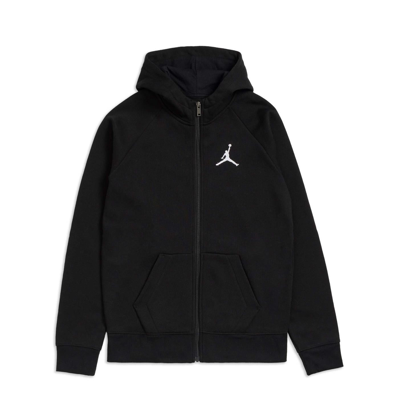 Nike Jordan Boys Jumpman Fleece FZ Hoodie Black/White - 956476-023