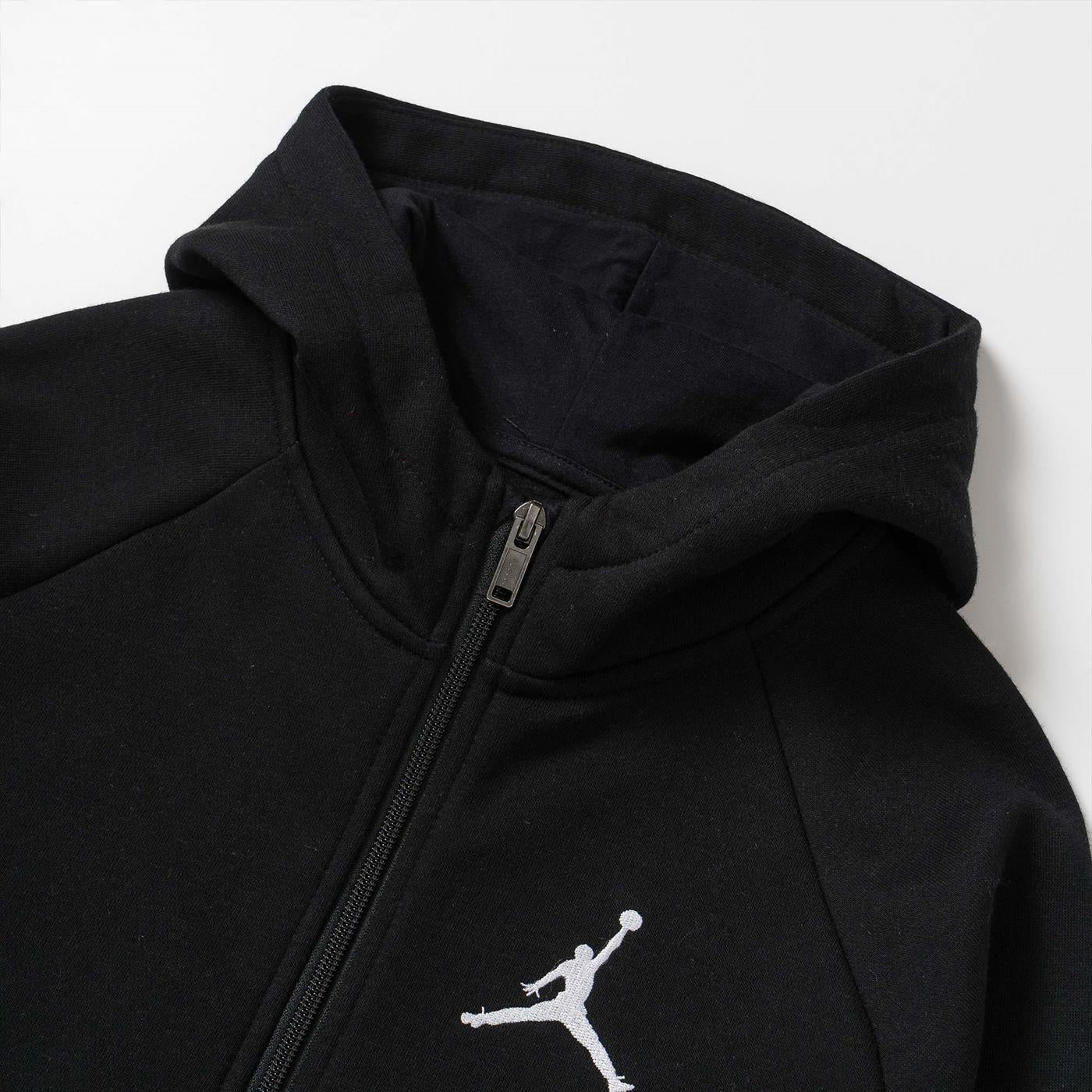Nike Jordan Boys Jumpman Fleece FZ Hoodie Black/White - 956476-023