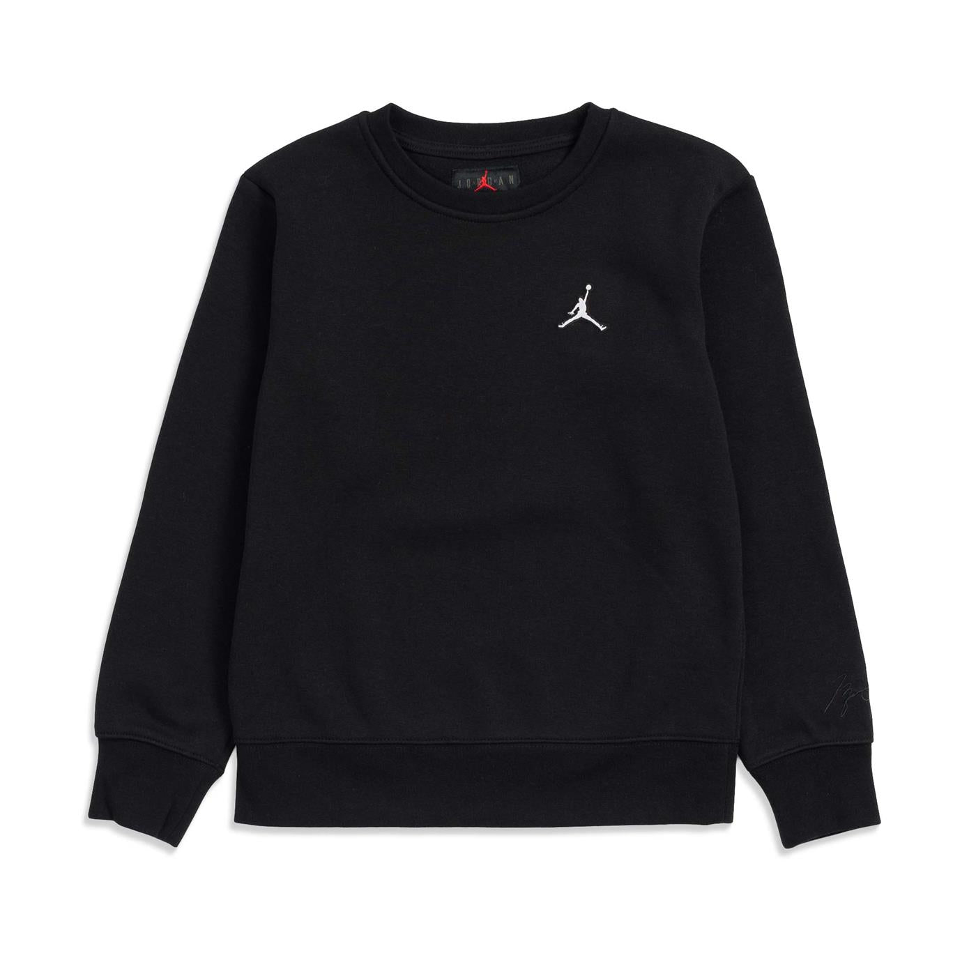 Nike Jordan Boys Jumpman Essentials Crew Sweat Black/Gym Red  - 95B130-023