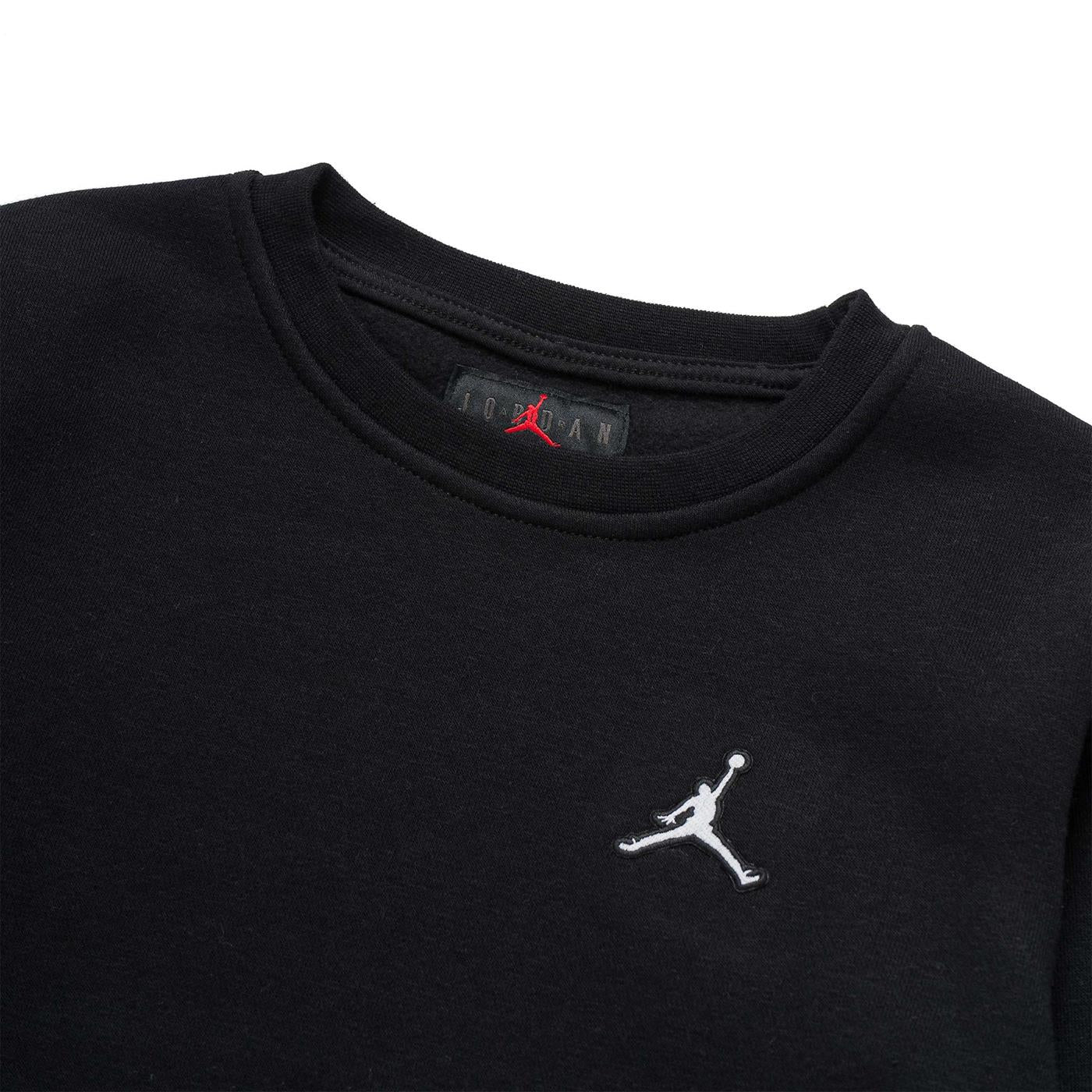 Nike Jordan Boys Jumpman Essentials Crew Sweat Black/Gym Red  - 95B130-023
