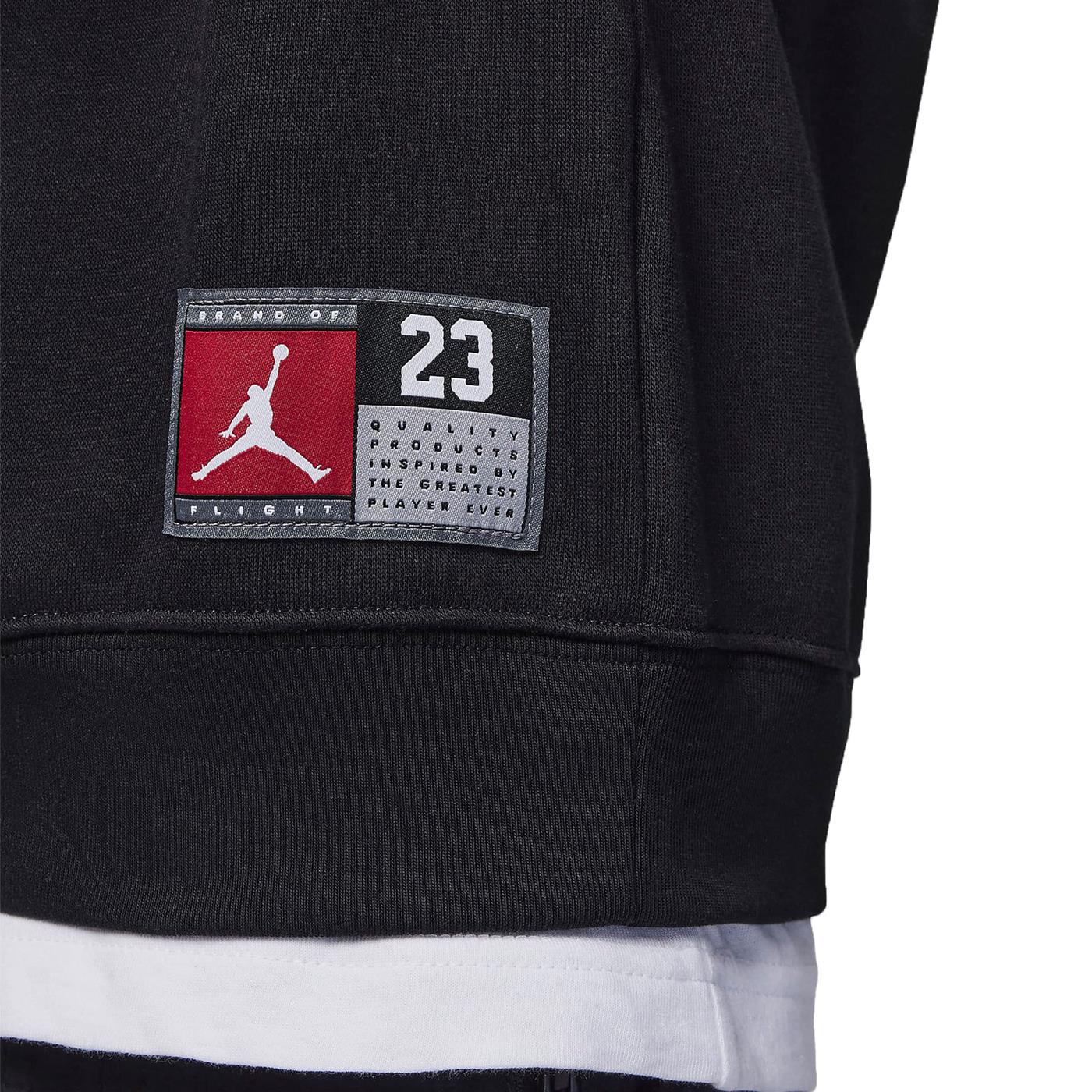 Nike Jordan Boys Hbr Fleece PO Hoodie Black/White-Gym Red  - 95C479-023