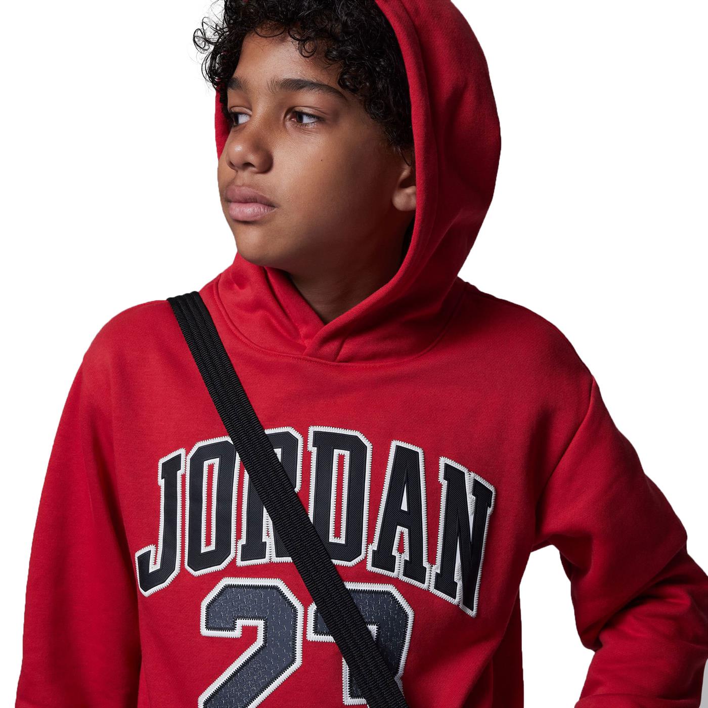 Nike Jordan Boys Hbr Fleece PO Hoodie Gym Red/Black-White - 95C479-R78