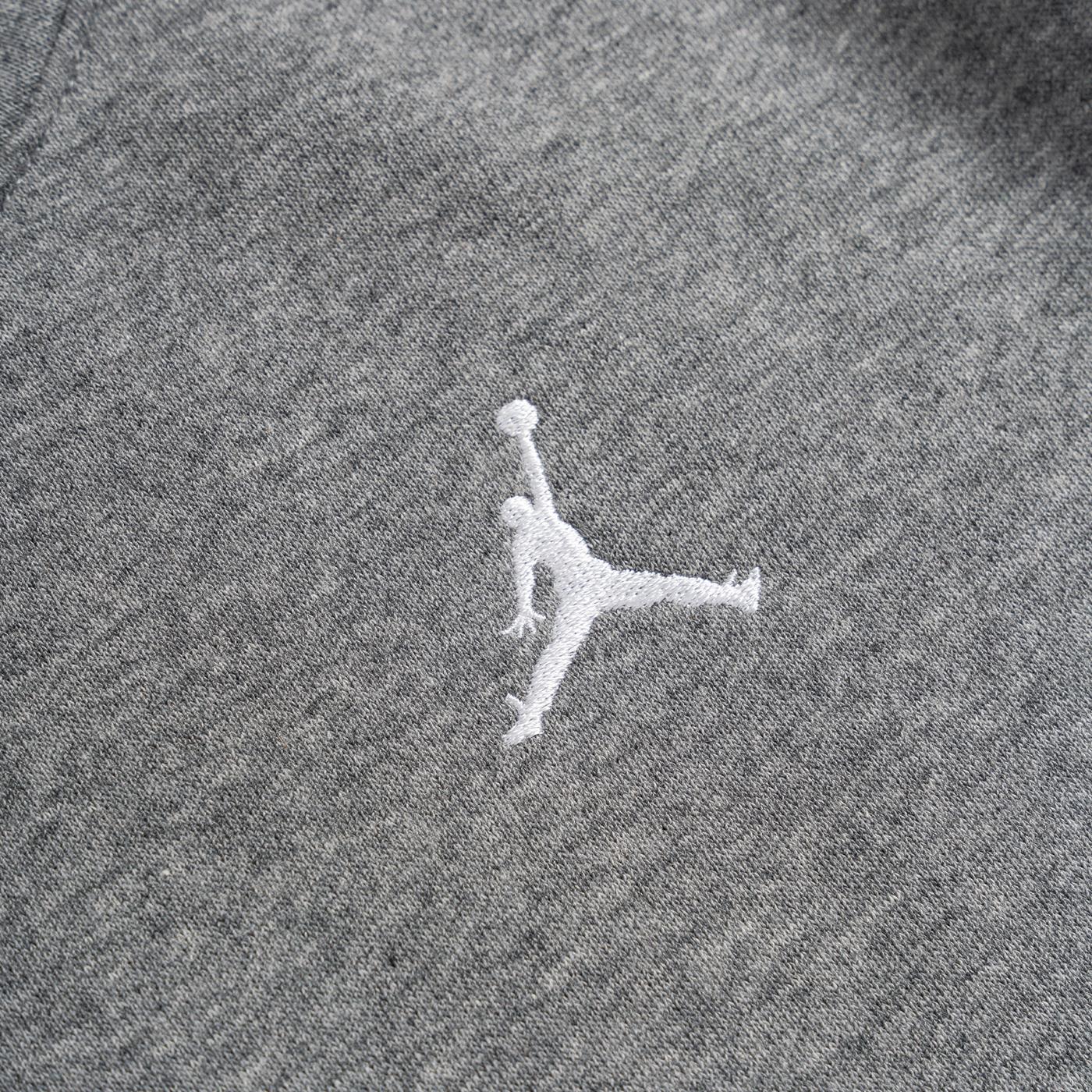 Nike Jordan Boys Brooklyn Fleece Essential Crew Grey Heather  - 95D235-GEH