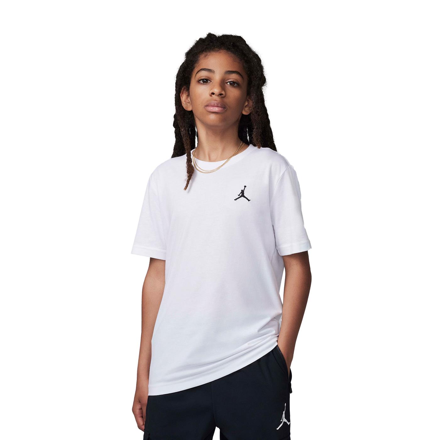 Nike Jordan Boys Jumpman Air Embroidered Tee White - 95D266-001