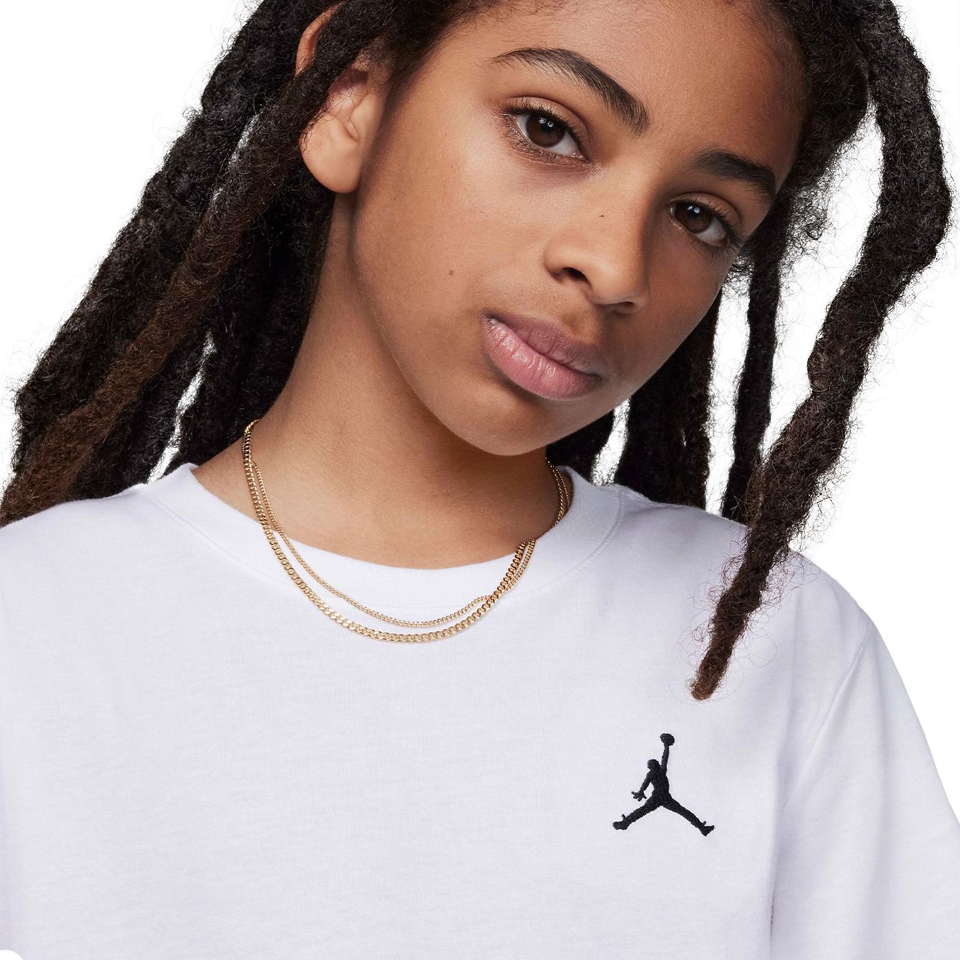 Nike Jordan Boys Jumpman Air Embroidered Tee White  - 95D266-001