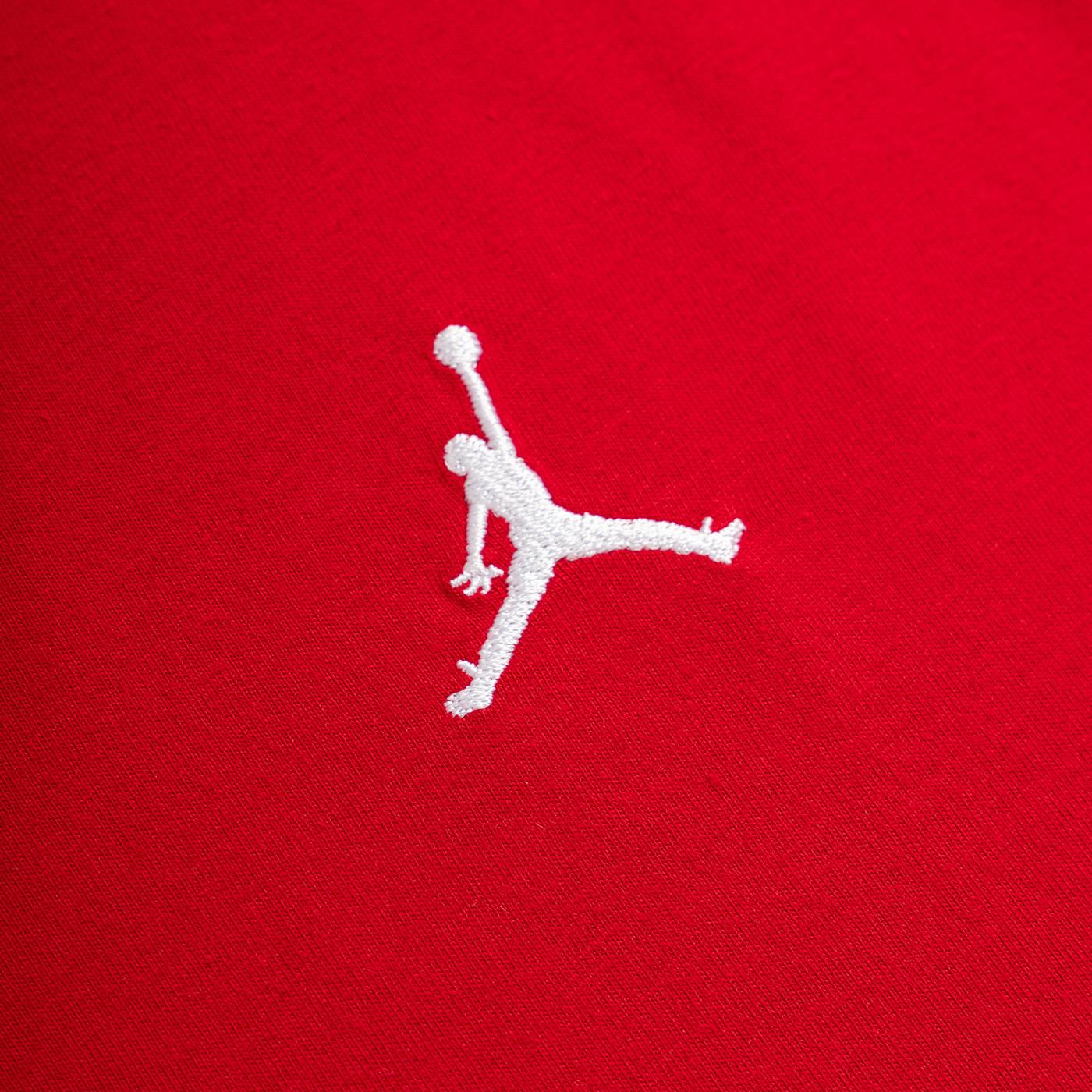 Nike Jordan Boys Jumpman Air Embroidered Tee Gym Red  - 95D266-R78